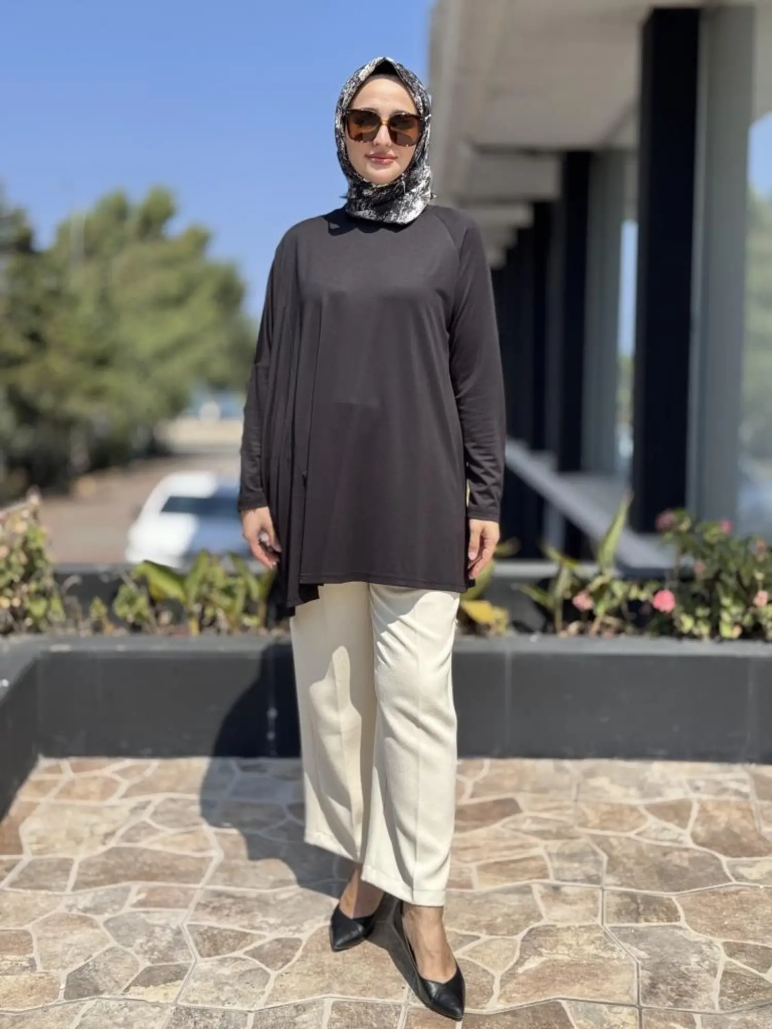 Almarwah Yandan Yırtmaçlı Viscon Tunik 102227