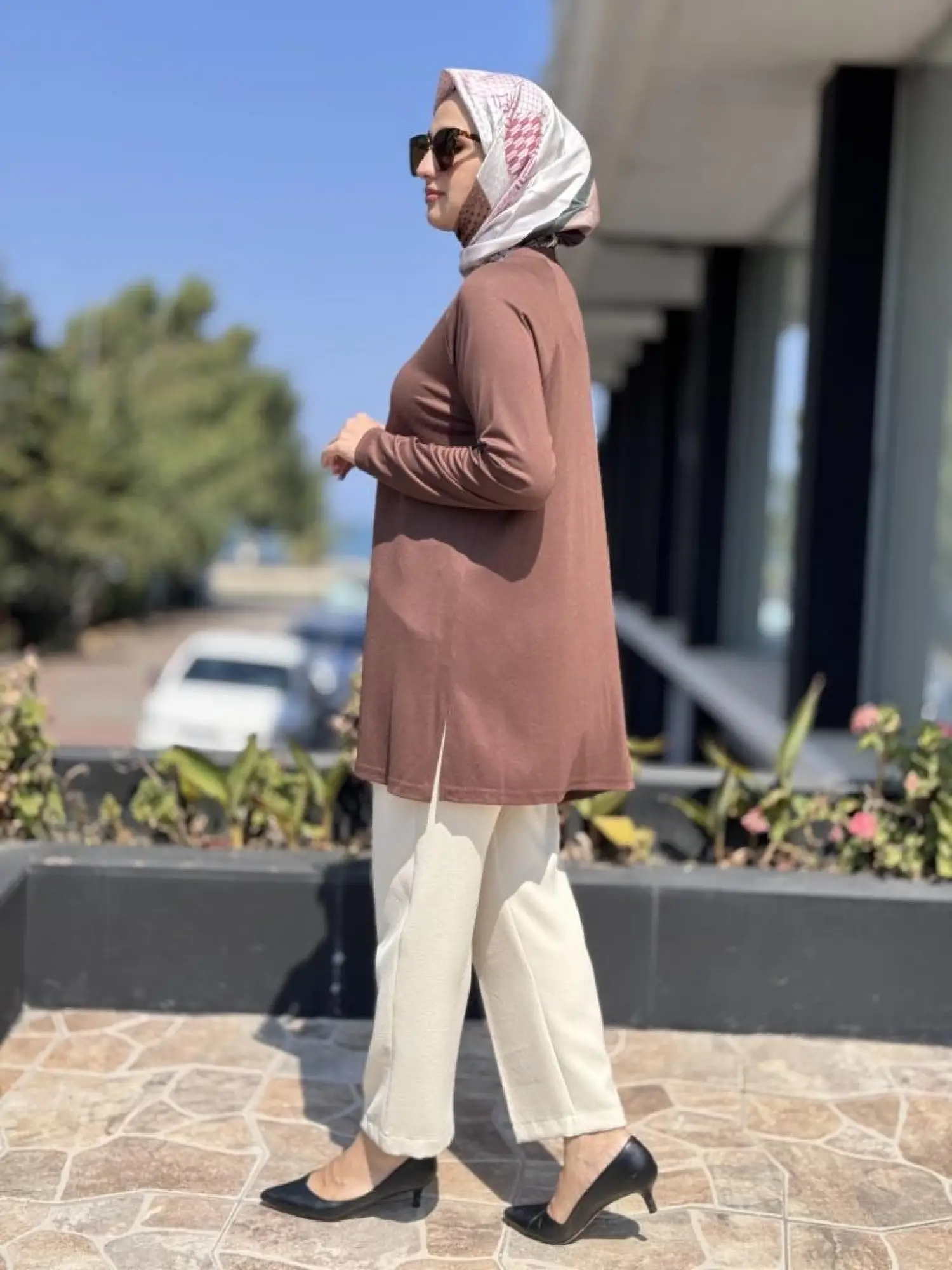 Almarwah Yandan Yırtmaçlı Viscon Tunik 102227