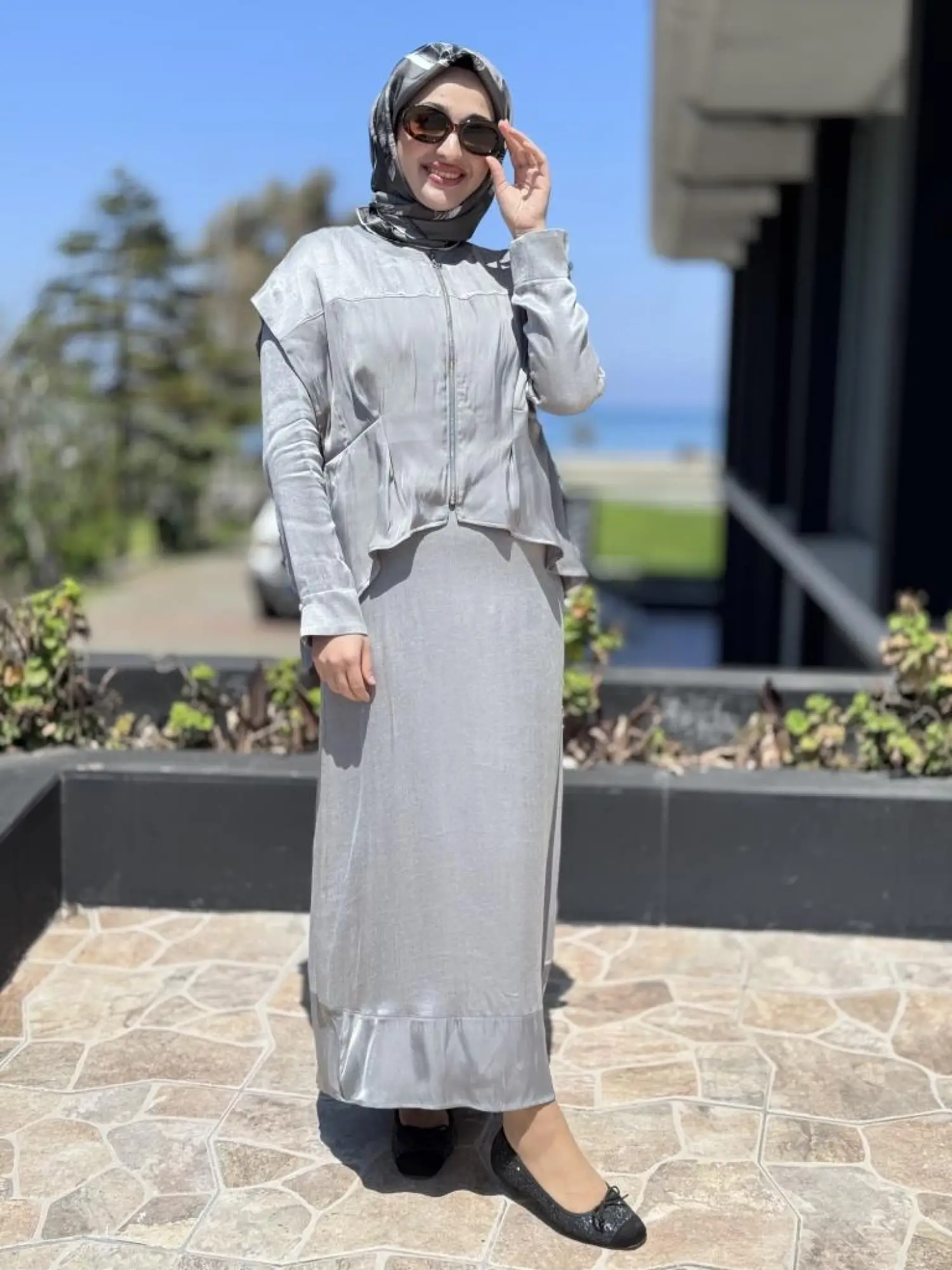 Almarwah Yelekli Liosel Elbise Takım 303844