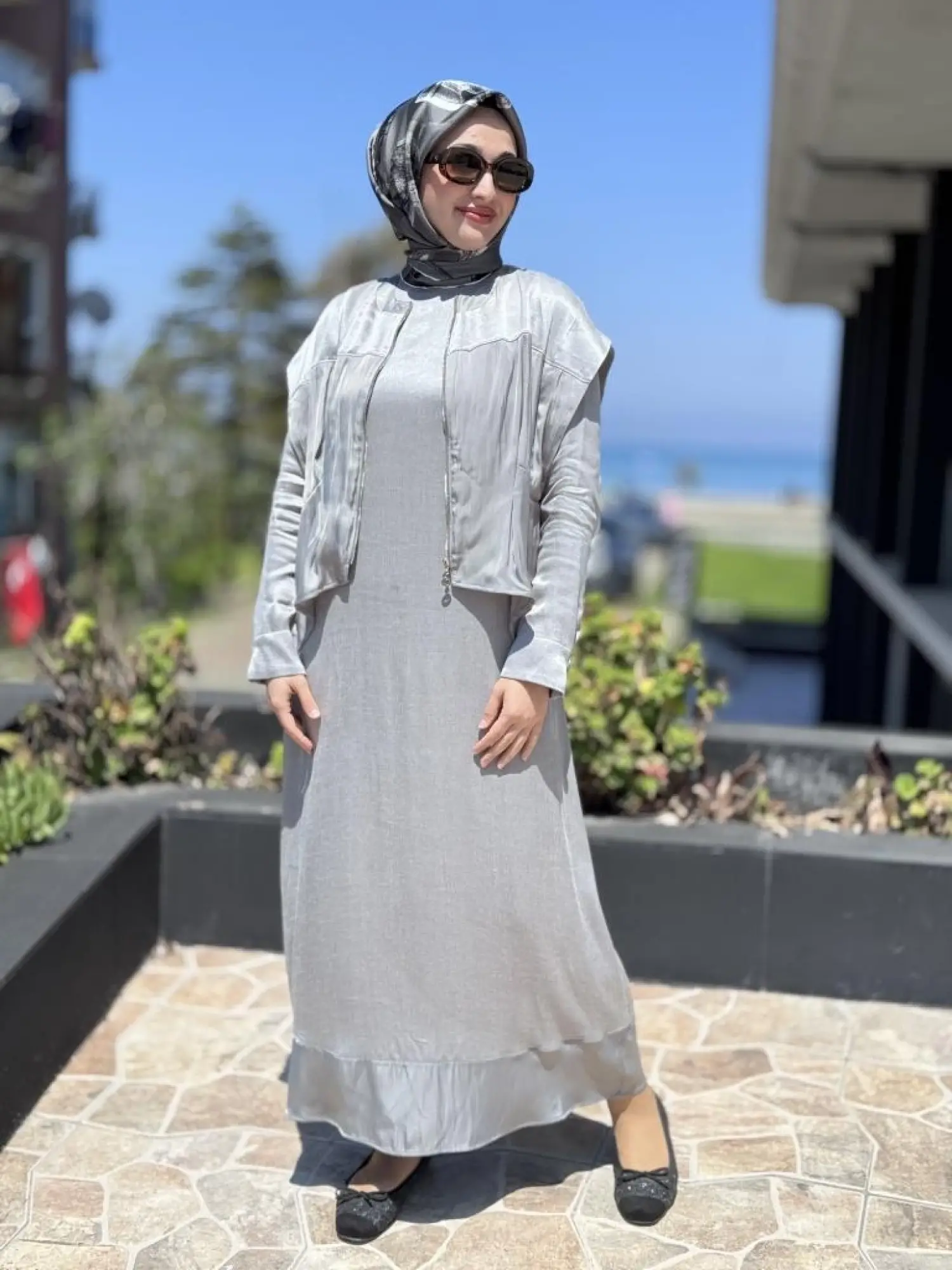 Almarwah Yelekli Liosel Elbise Takım 303844