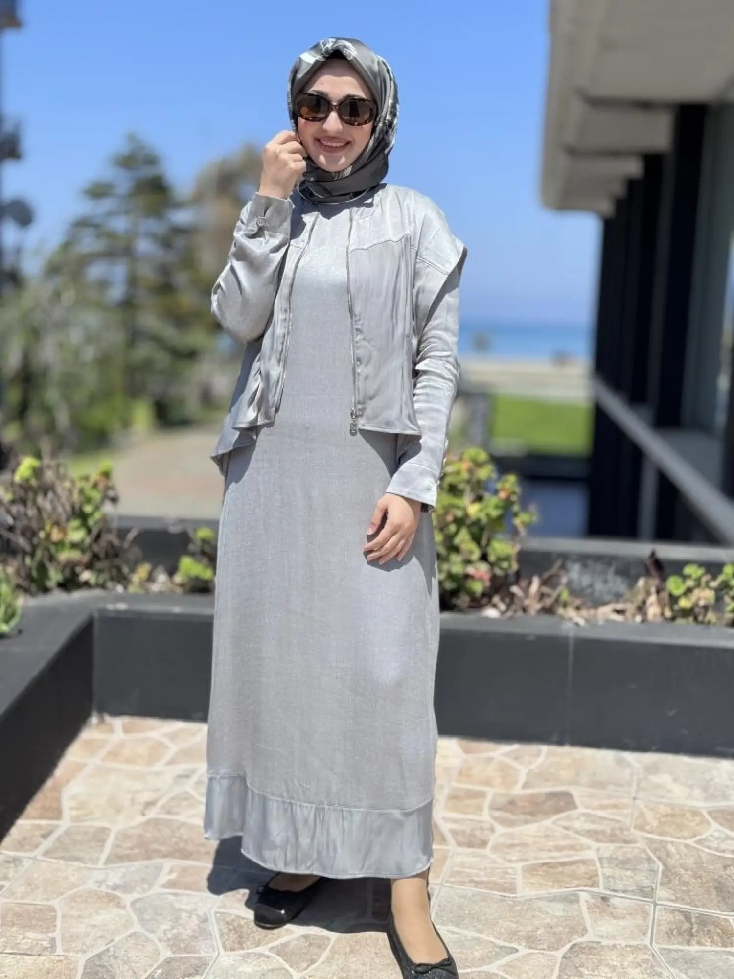 Almarwah Yelekli Liosel Elbise Takım 303844