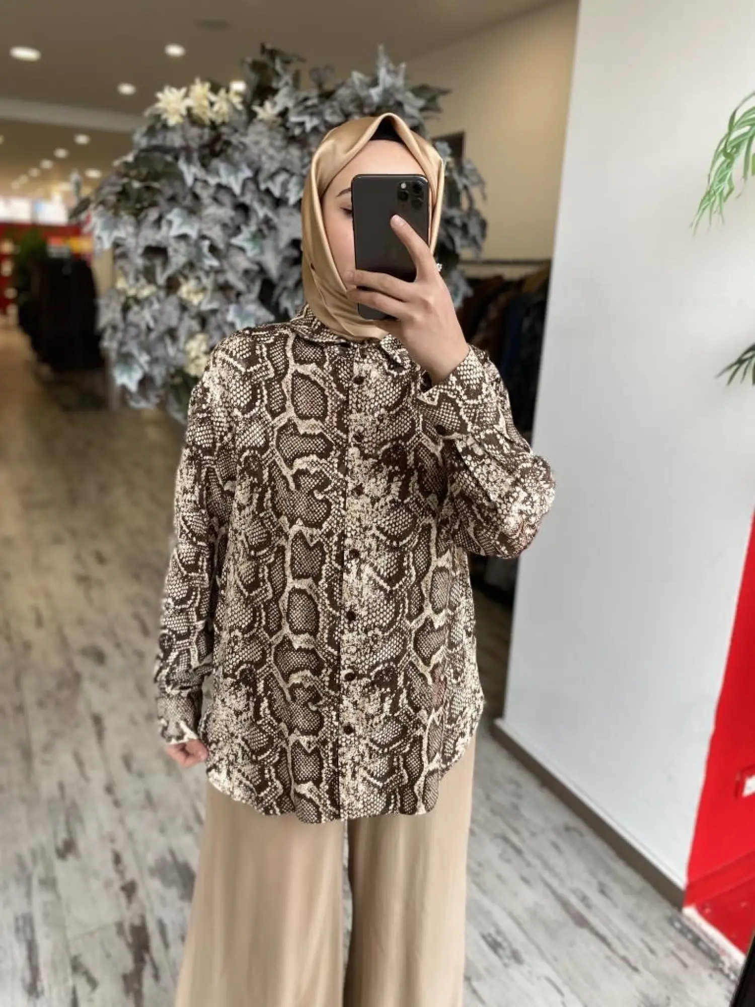 Almarwah Yılan Sırtı Desenli Gömlek 101973-1