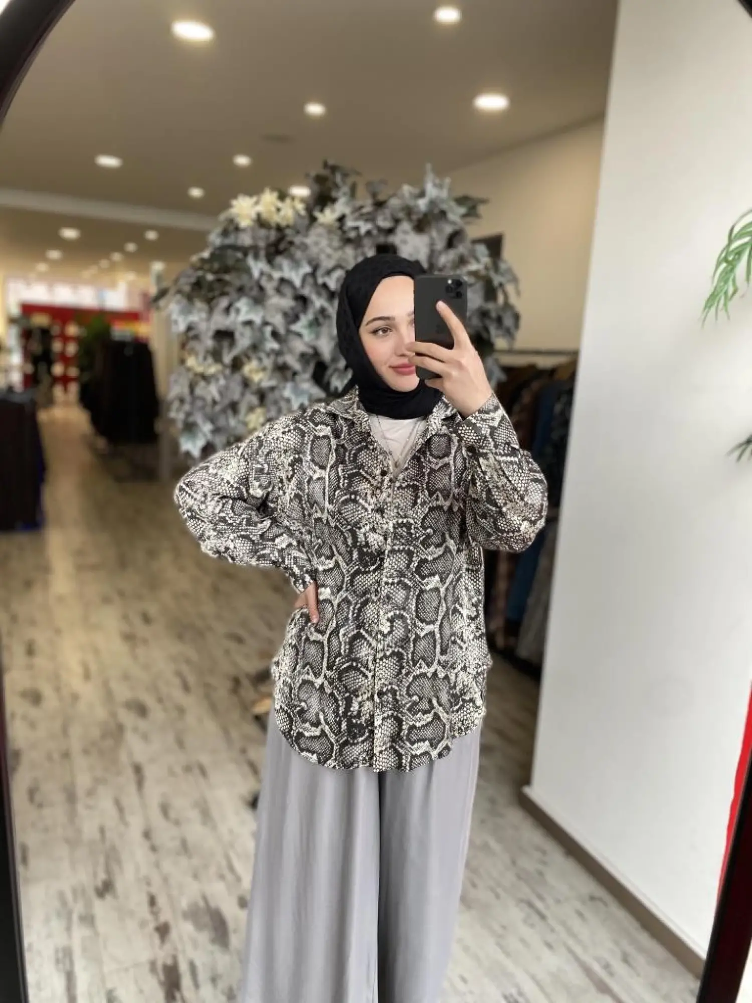 Almarwah Yılan Sırtı Desenli Gömlek 101973-1