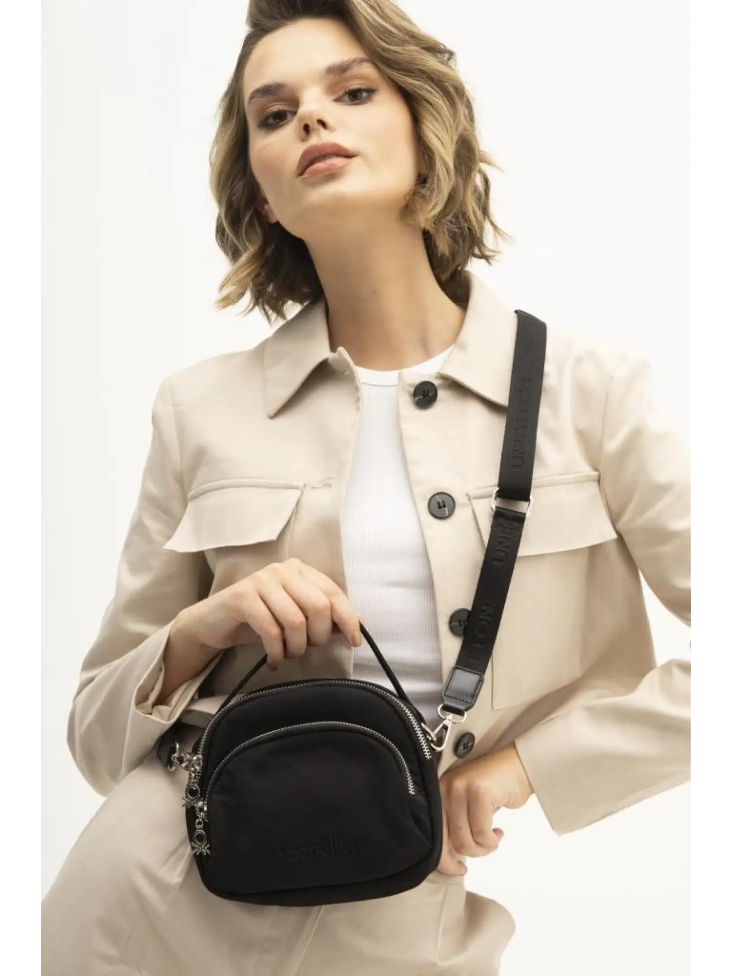 Benetton Fermuarlı El ve Çapraz Çanta BNT1208