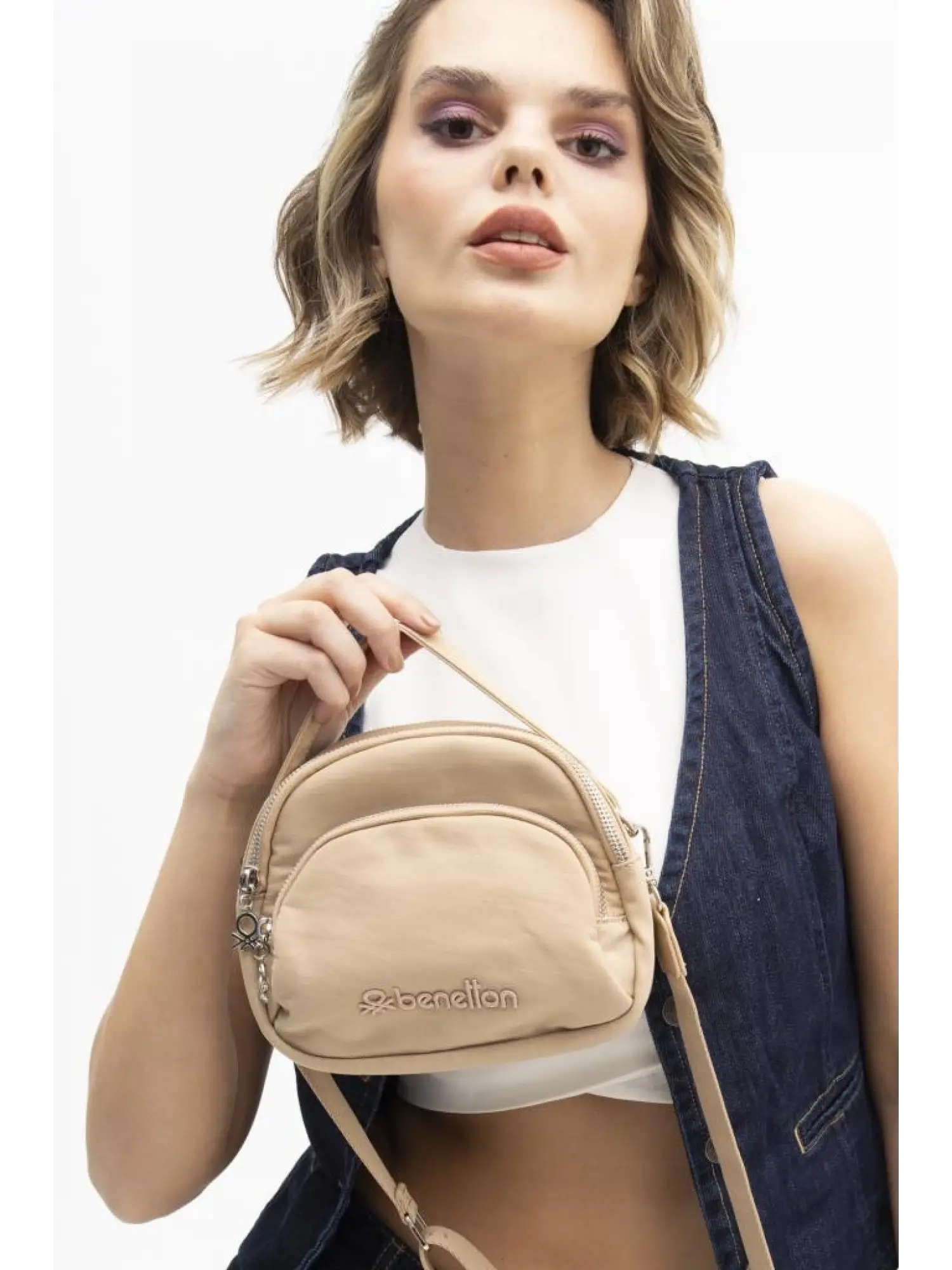 Benetton Fermuarlı El ve Çapraz Çanta BNT1208
