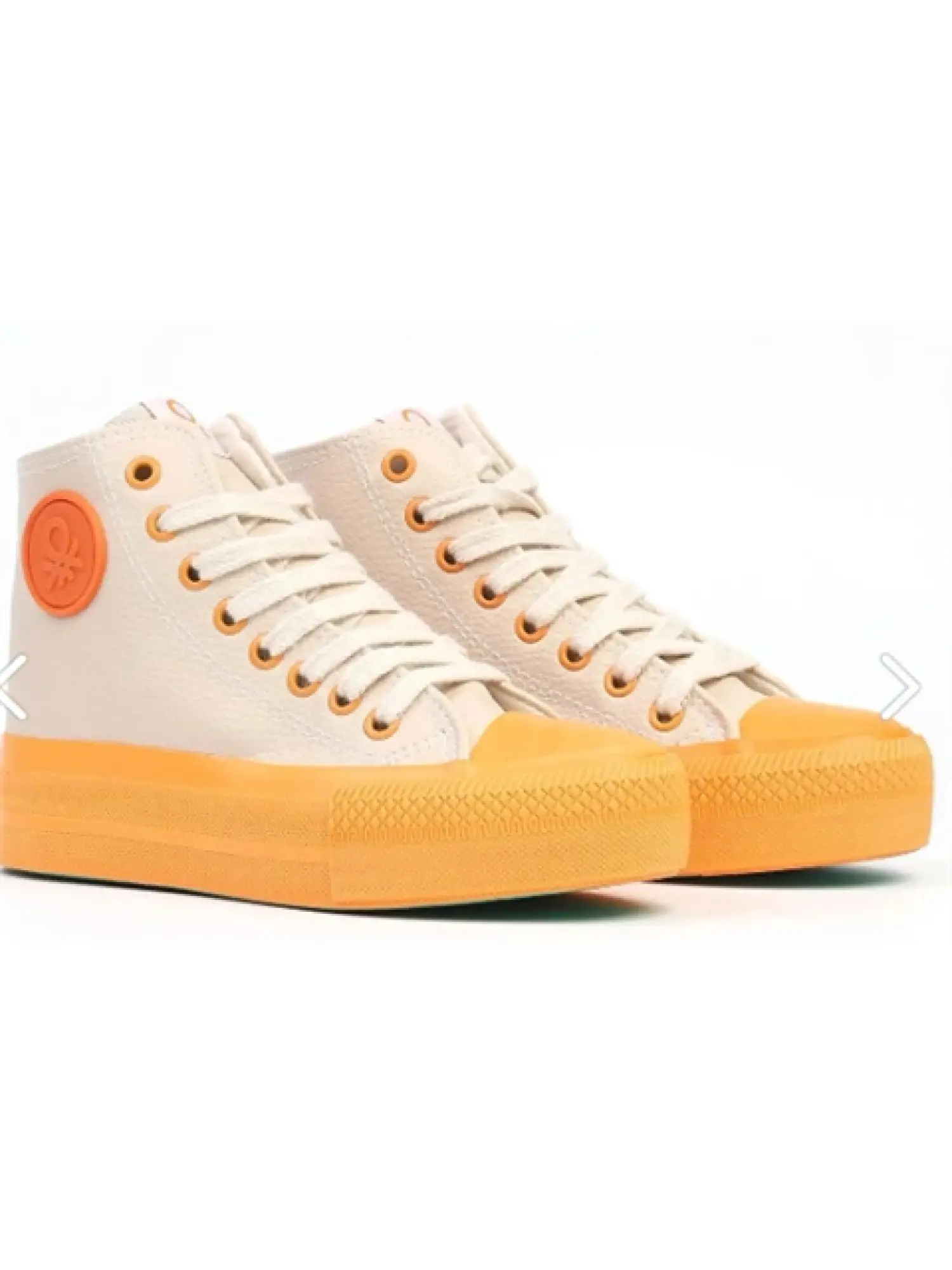 Benetton Konvers Yüksek Taban Çift Renk Uzun Deri Ayakkabı BN31125