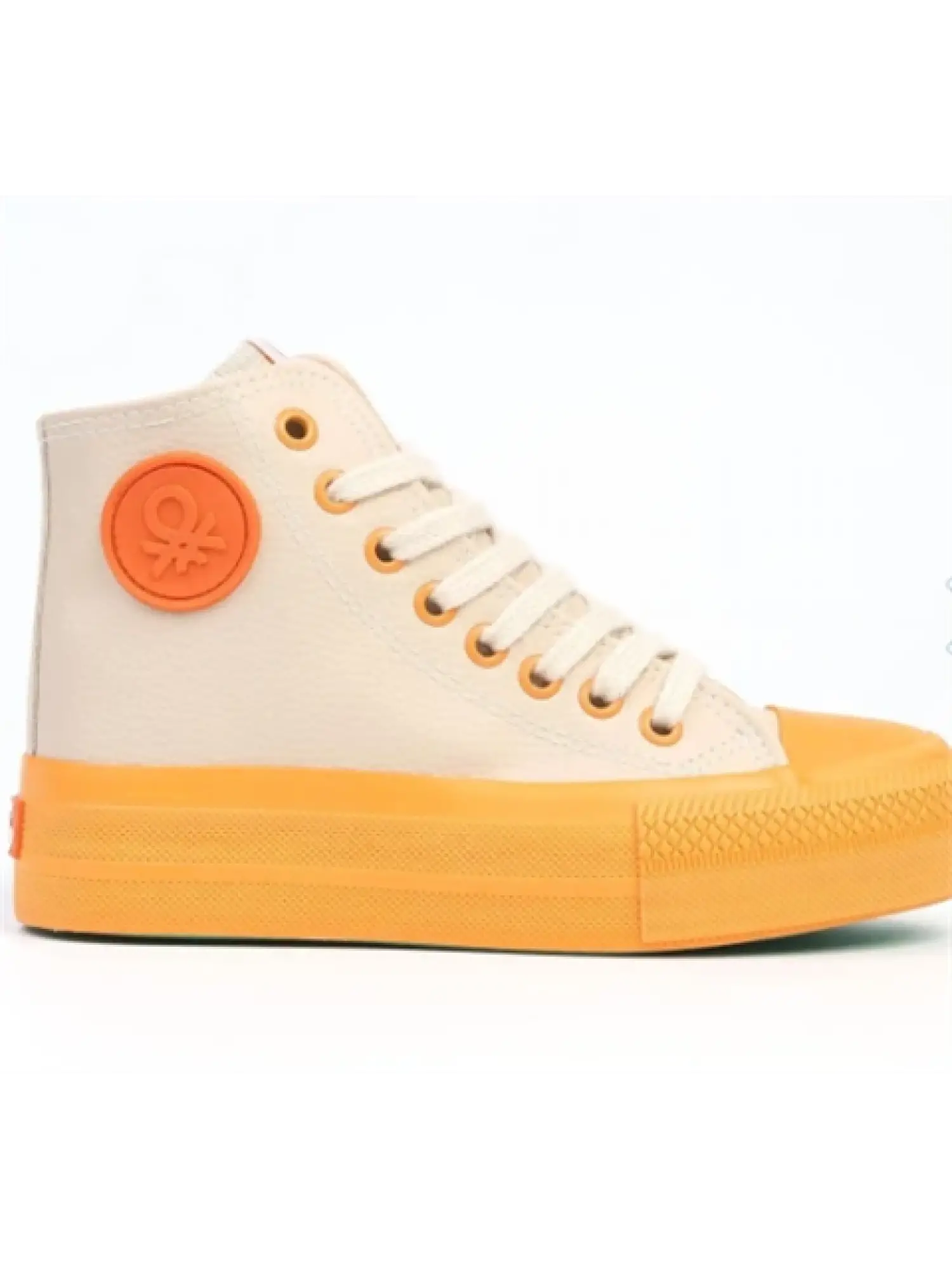 Benetton Konvers Yüksek Taban Çift Renk Uzun Deri Ayakkabı BN31125