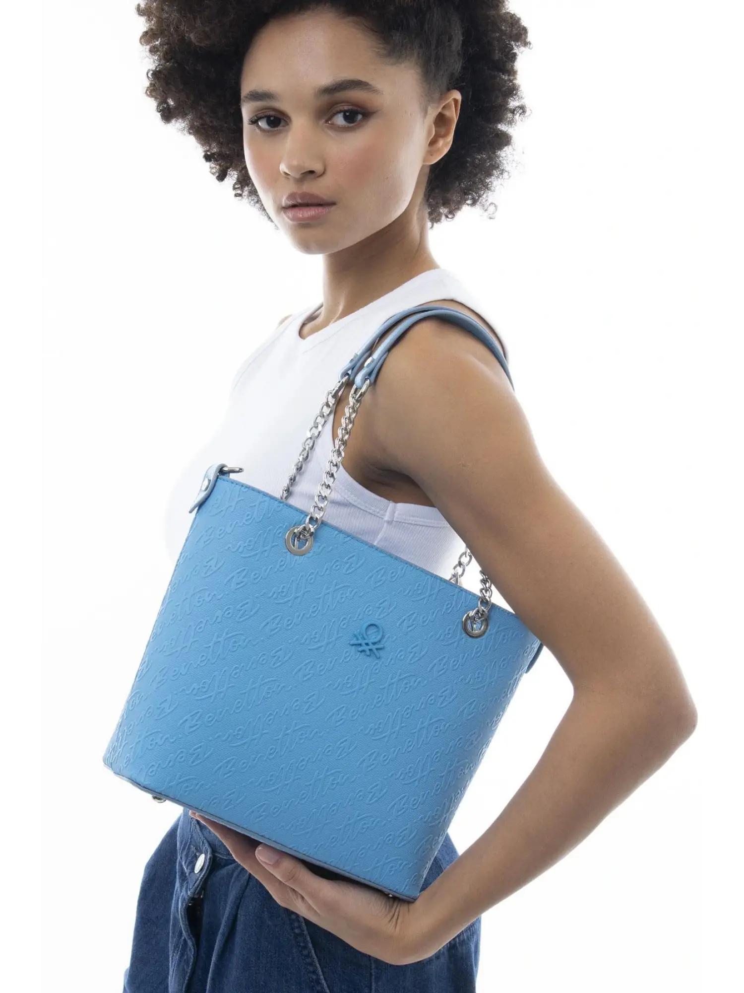 Benetton Monogram Yazılı Kol Çantası BNT1043