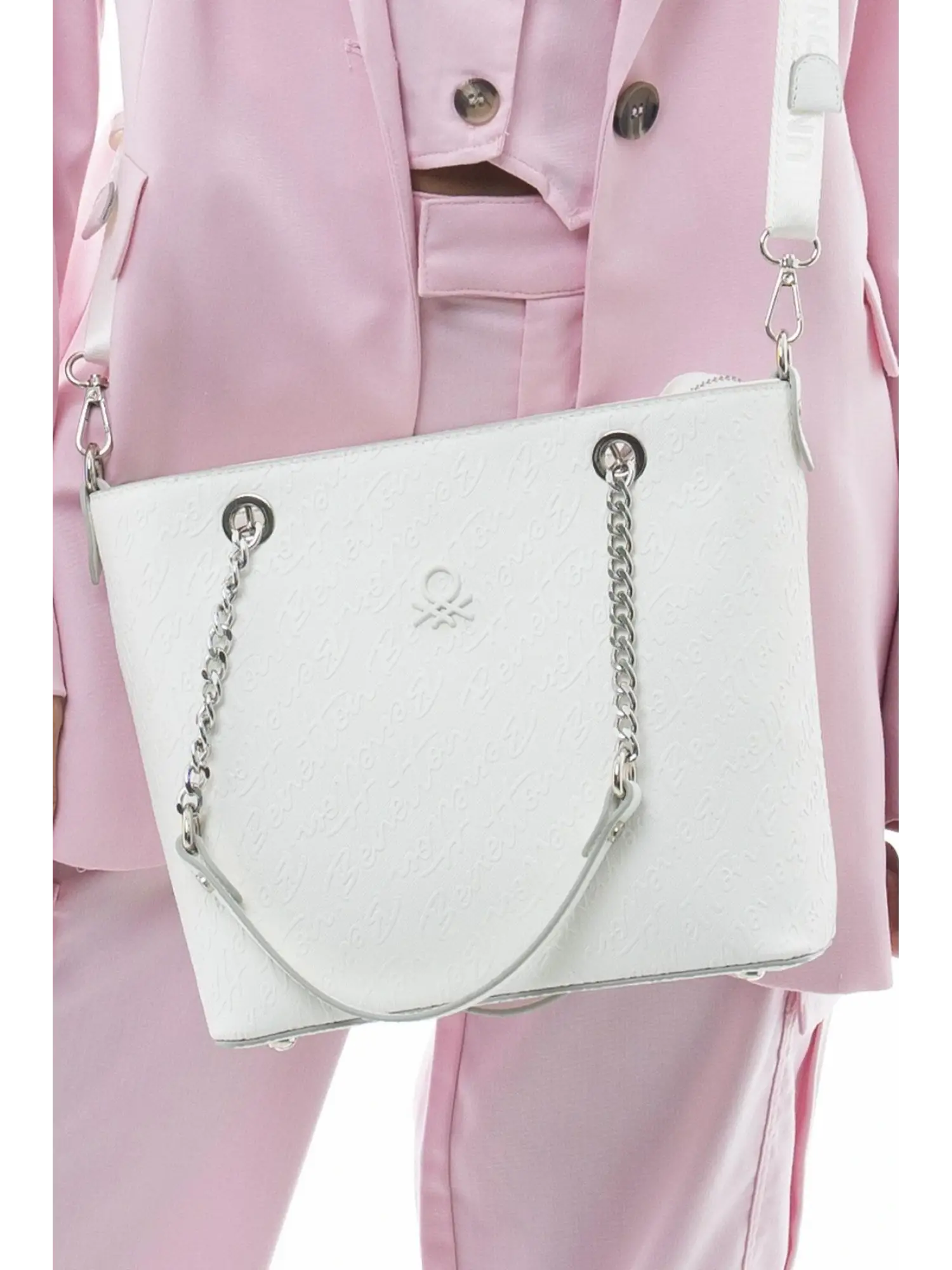 Benetton Monogram Yazılı Kol Çantası BNT1043