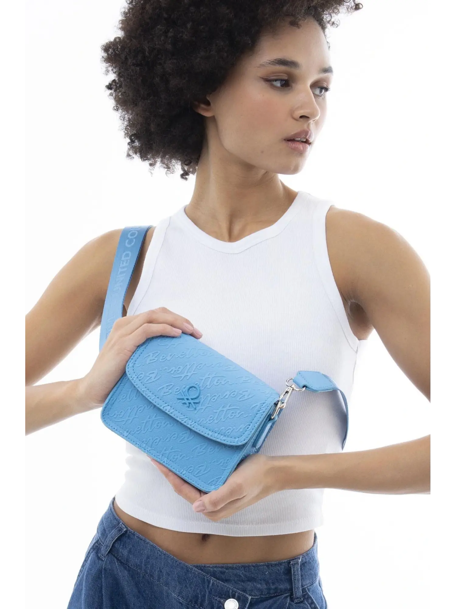 Benetton Monogram Yazılı Küçük Çapraz Çanta BNT1078