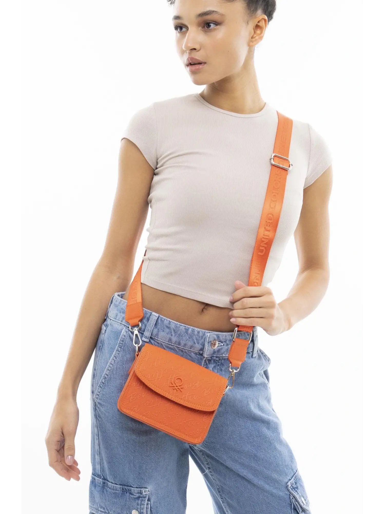 Benetton Monogram Yazılı Küçük Çapraz Çanta BNT1078