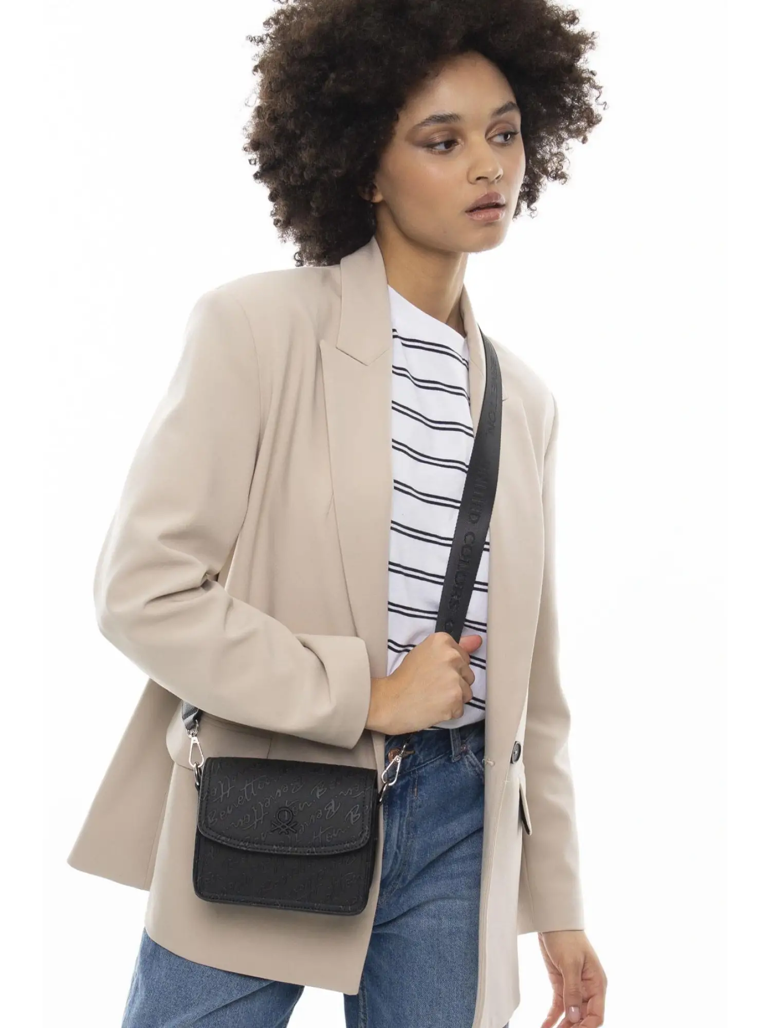 Benetton Monogram Yazılı Küçük Çapraz Çanta BNT1078