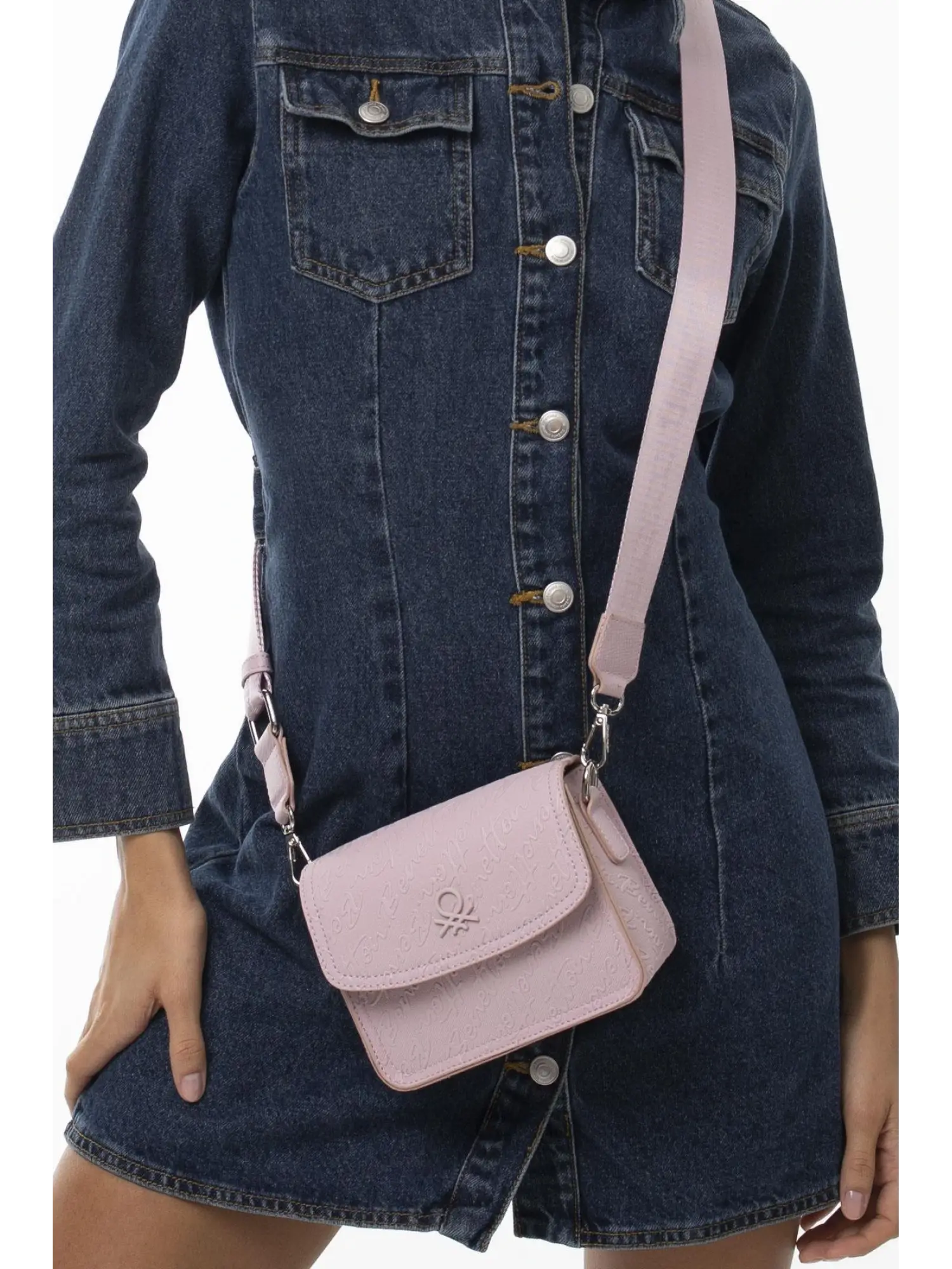 Benetton Monogram Yazılı Küçük Çapraz Çanta BNT1078