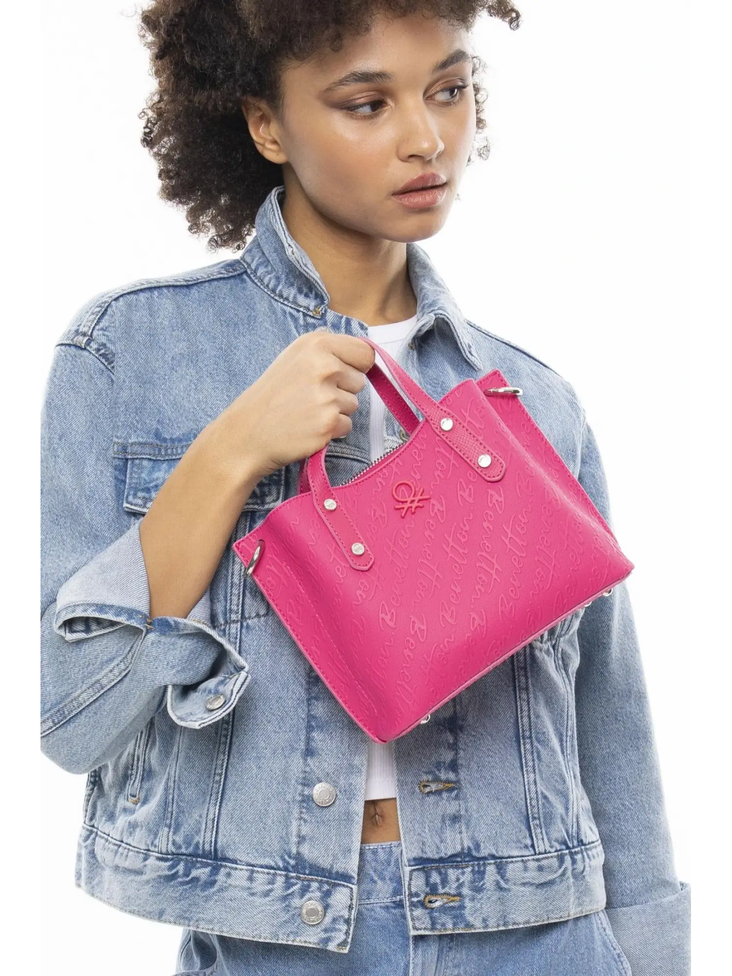 Benetton Monogram Yazılı Küçük El Çantası BNT1045