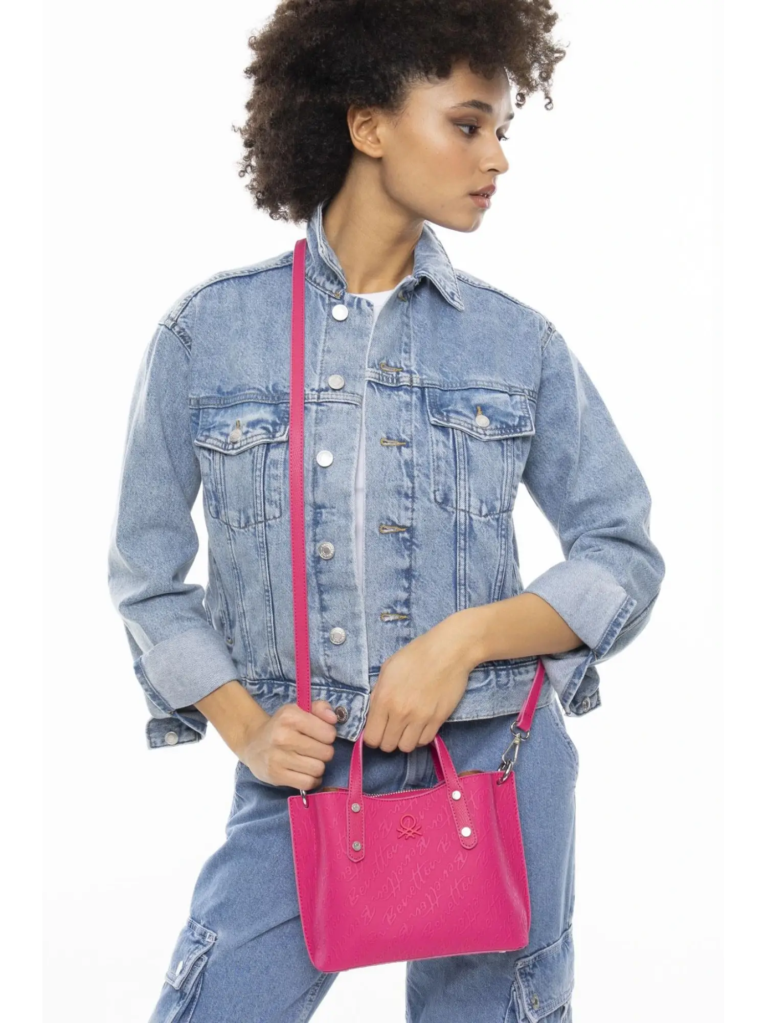 Benetton Monogram Yazılı Küçük El Çantası BNT1045