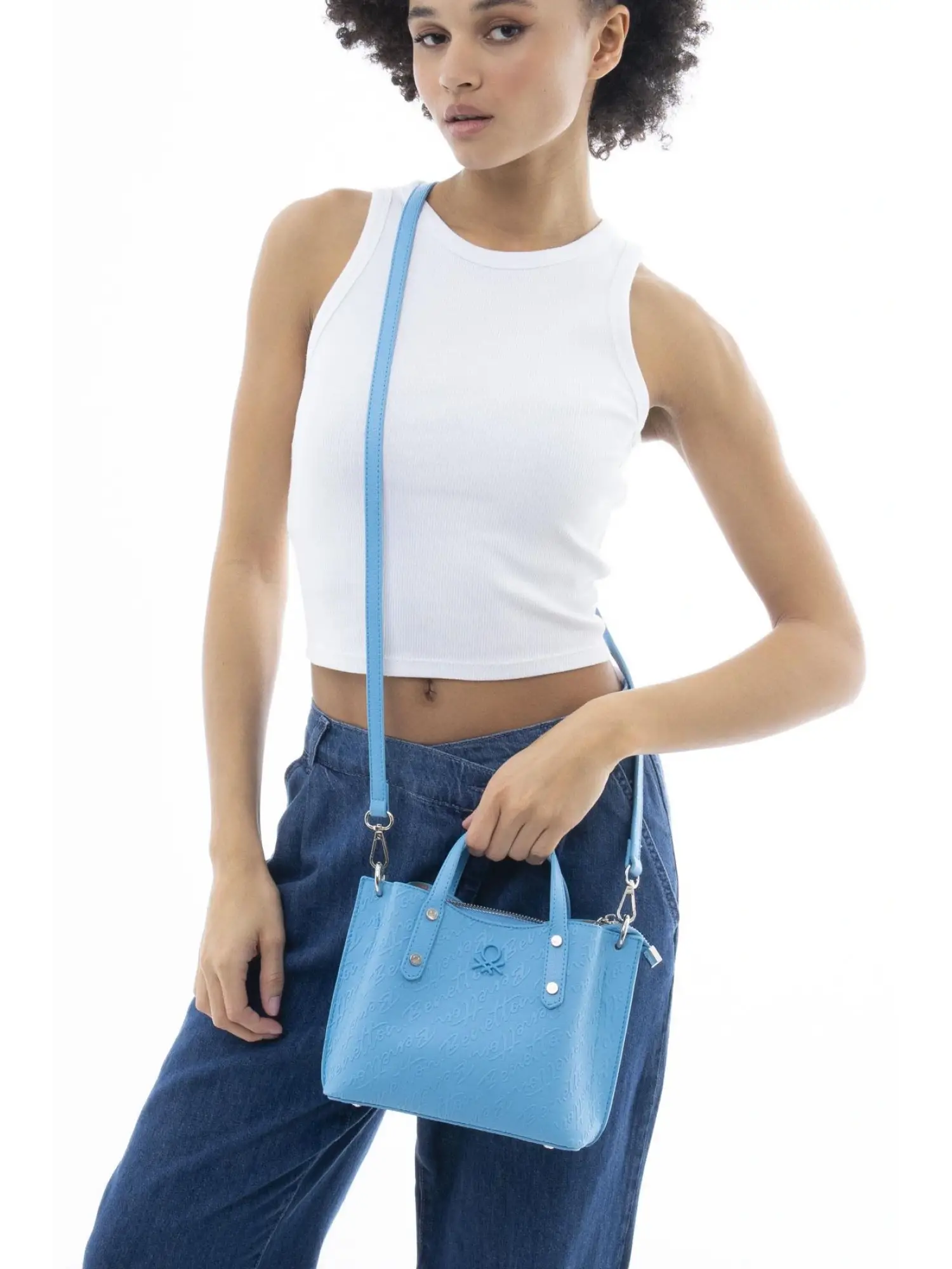 Benetton Monogram Yazılı Küçük El Çantası BNT1045