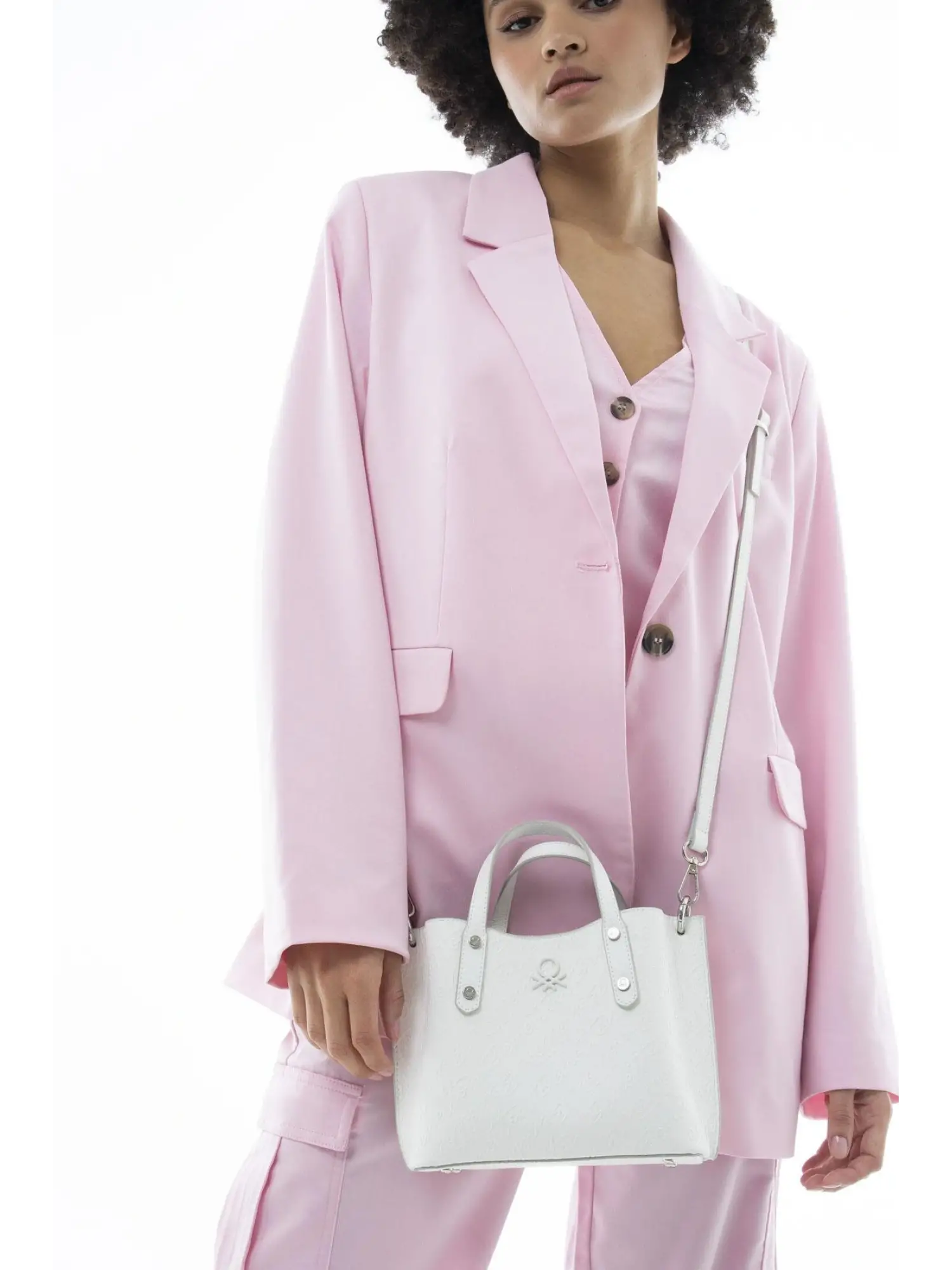 Benetton Monogram Yazılı Küçük El Çantası BNT1045