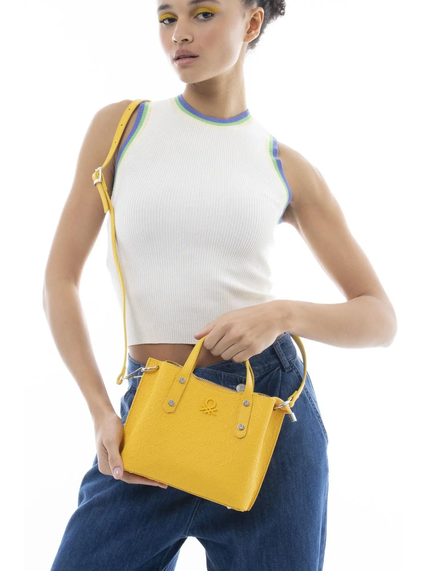 Benetton Monogram Yazılı Küçük El Çantası BNT1045