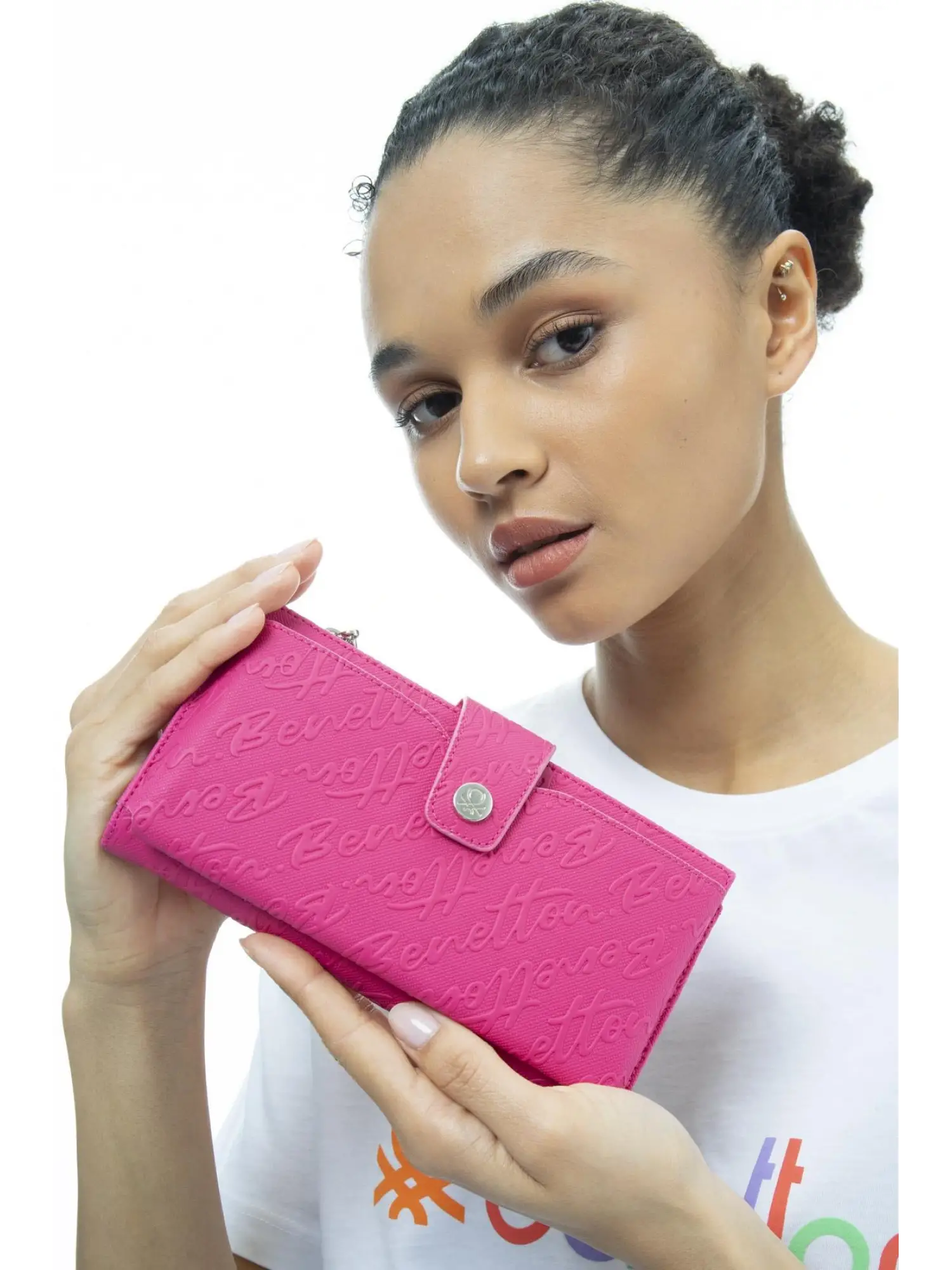 Benetton Monogram Yazılı Renkli Cüzdan BNT1038