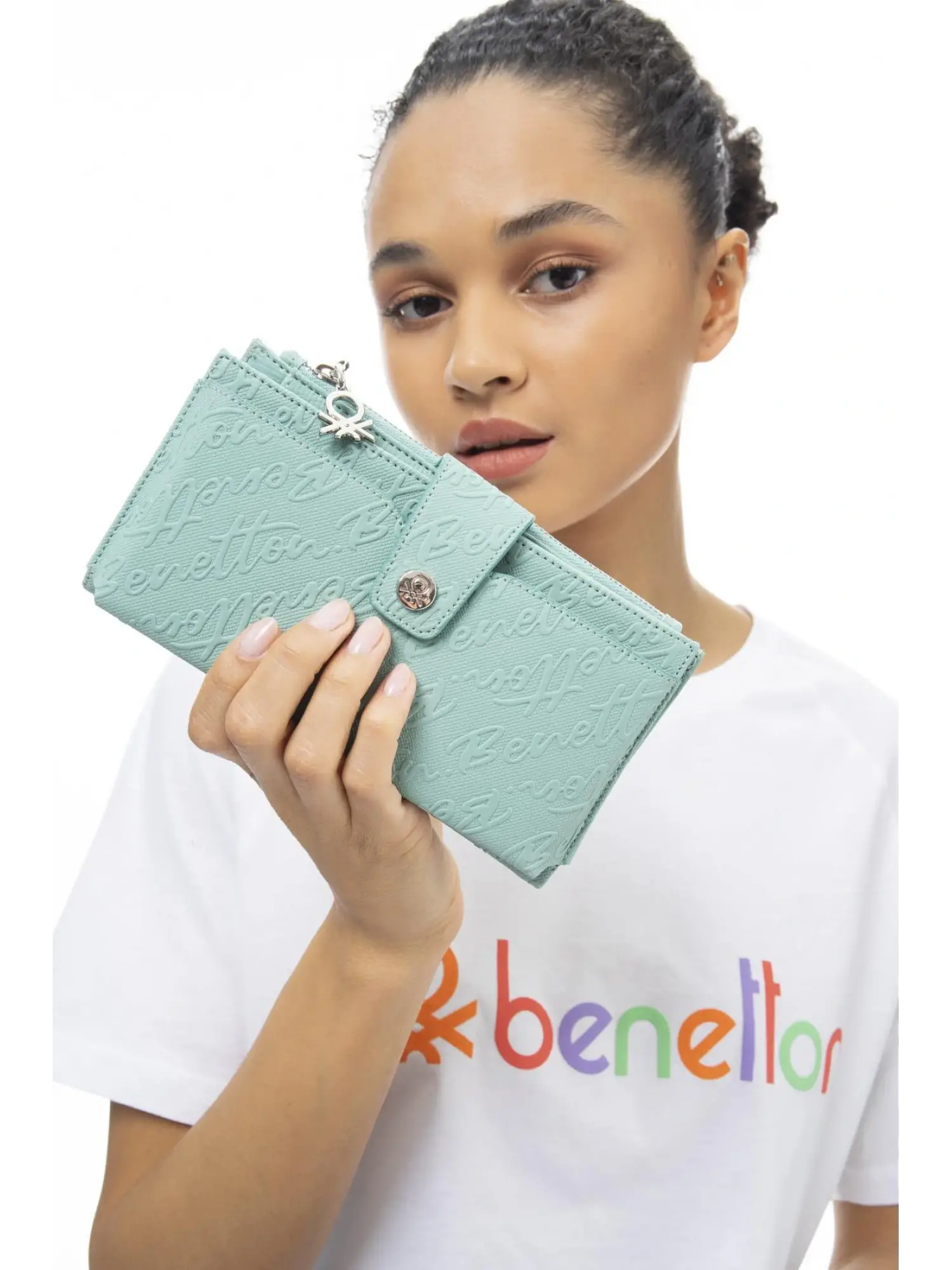 Benetton Monogram Yazılı Renkli Cüzdan BNT1038