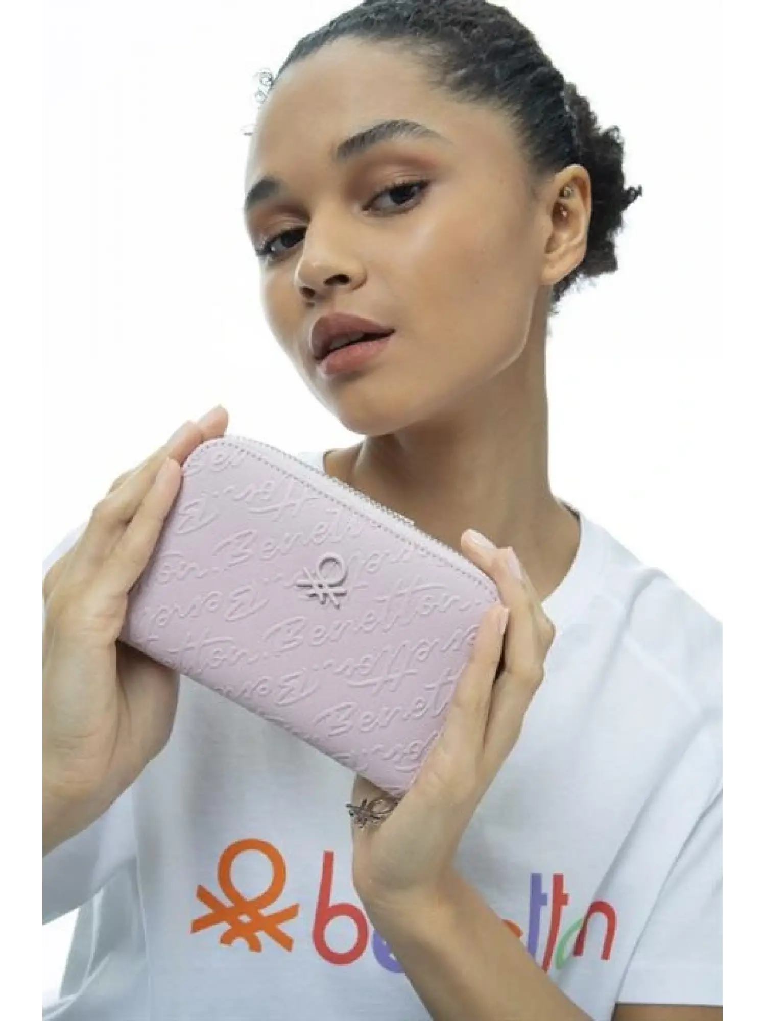 Benetton Yazılı Fermuarlı Cüzdan BNT984