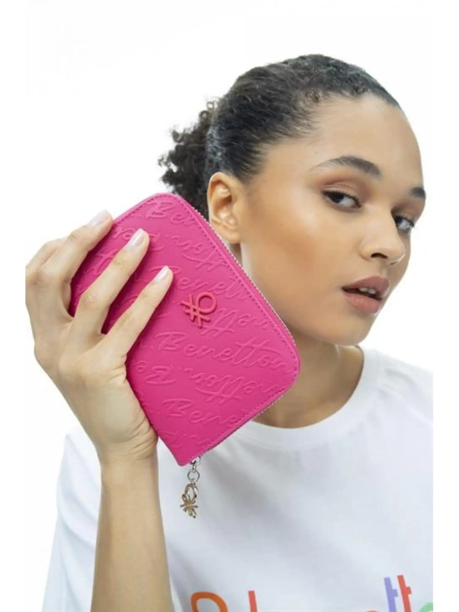 Benetton Yazılı Fermuarlı Cüzdan BNT984