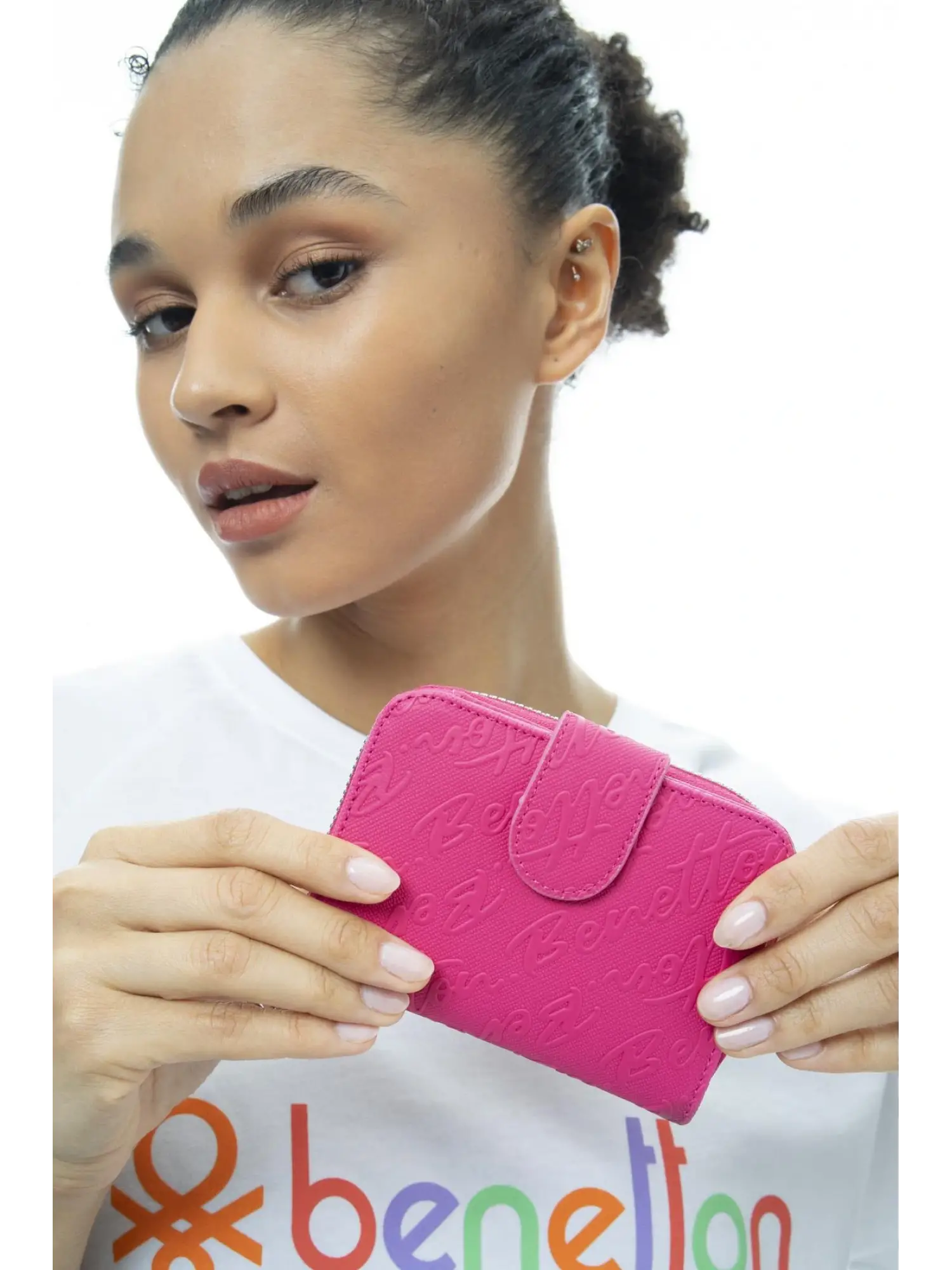 Benetton Yazılı Fermuarlı Cüzdan BNT986