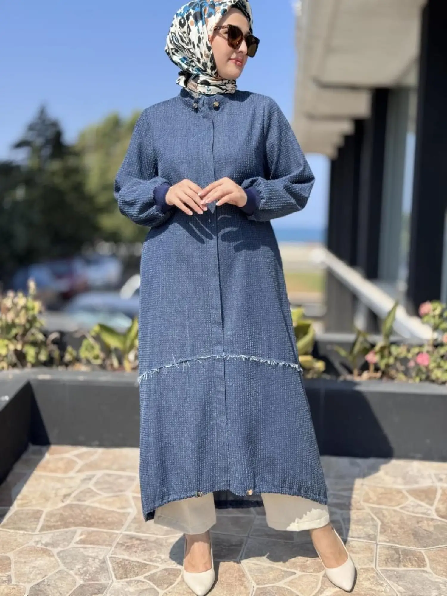 Ghisa Asimetrik Denim Kap G2678