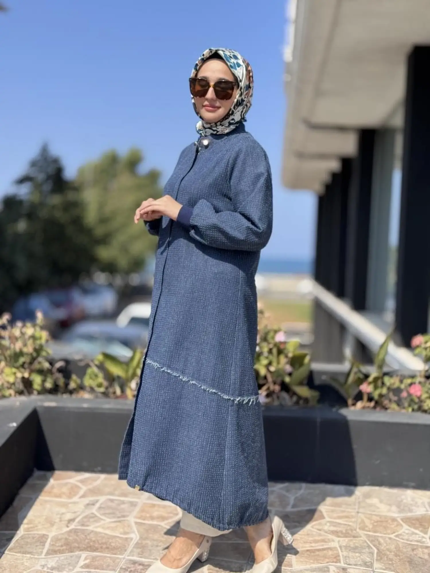 Ghisa Asimetrik Denim Kap G2678