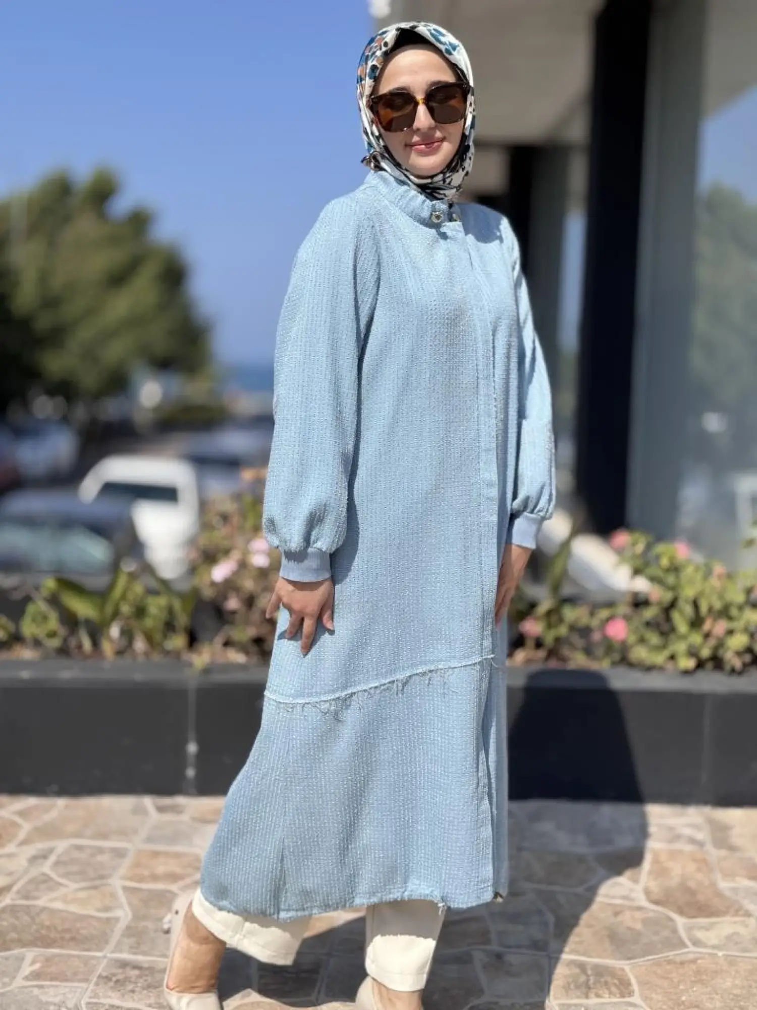 Ghisa Asimetrik Denim Kap G2678