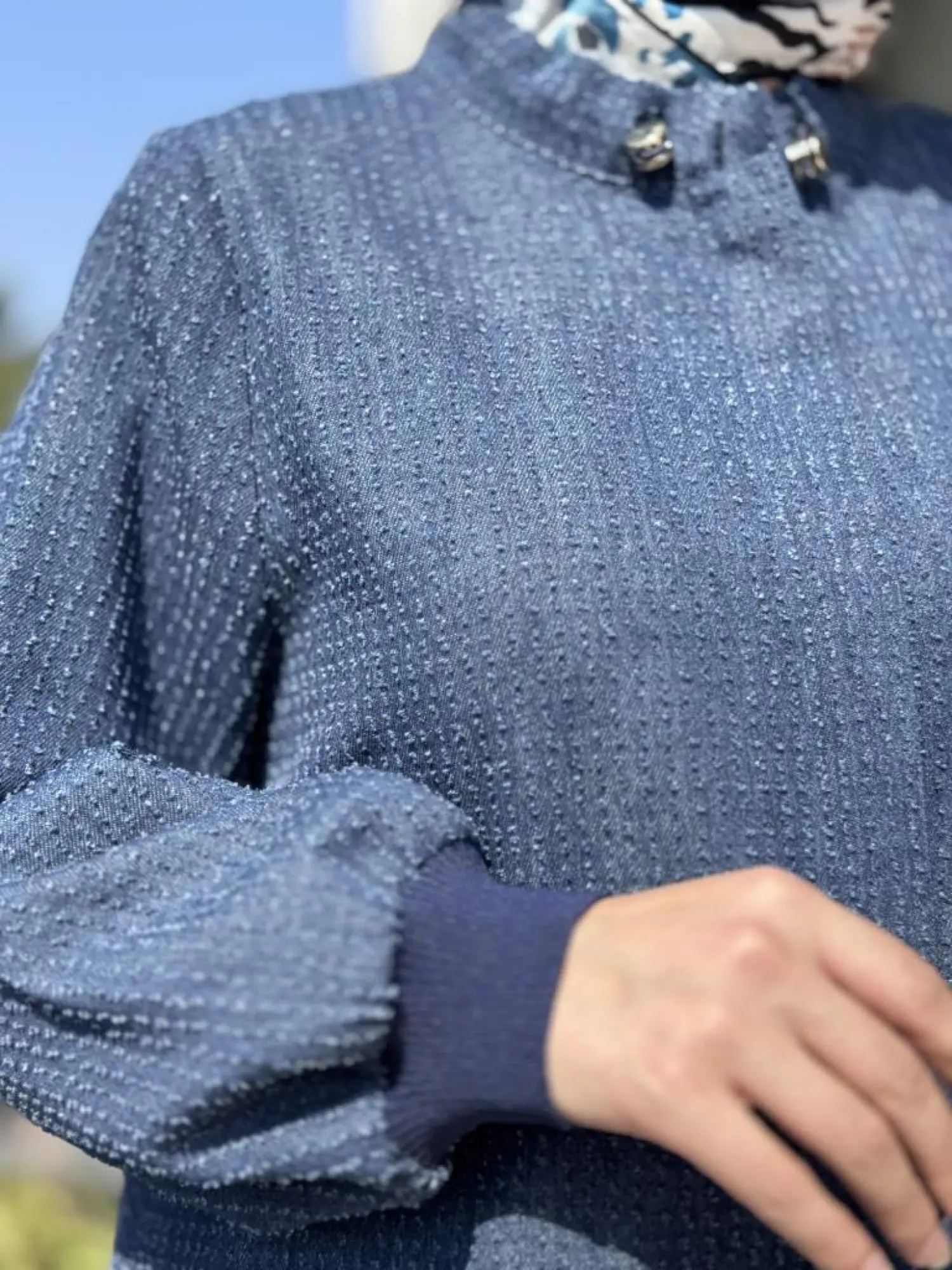 Ghisa Asimetrik Denim Kap G2678