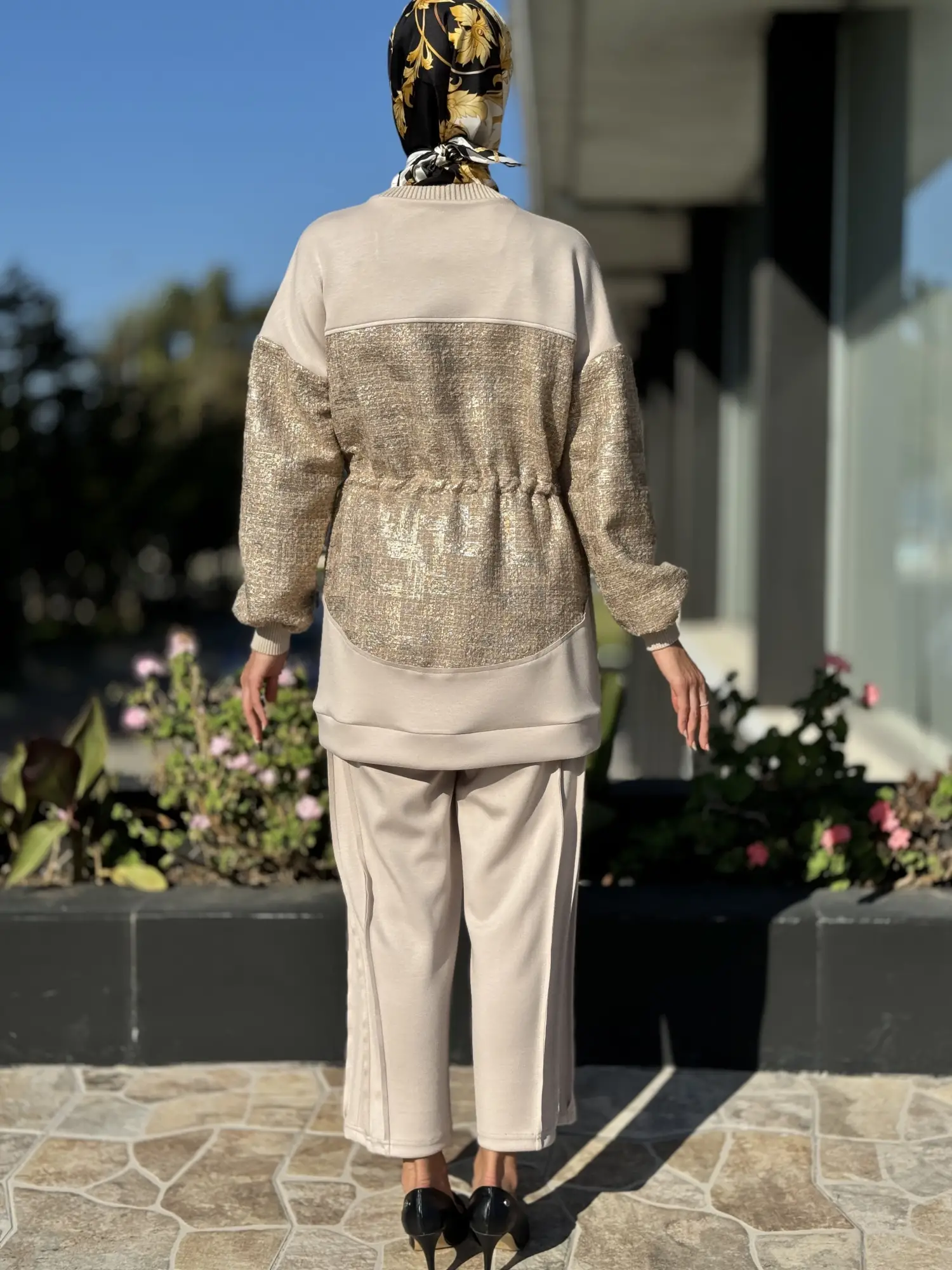 Ghisa Belden Büzgülü Ceket Pantolon Takım G3020