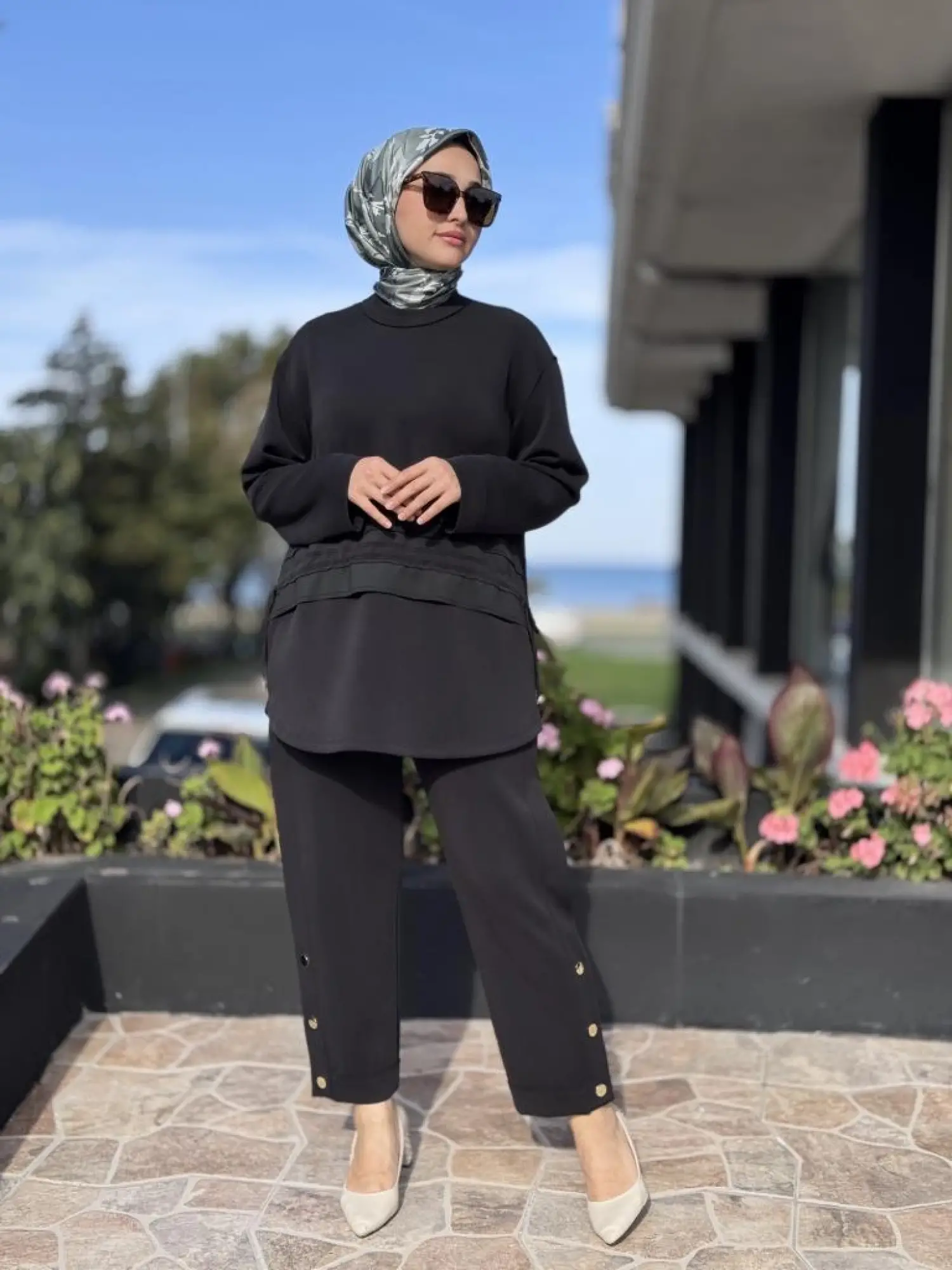 Ghisa Beli Köprü ve Bağcık Detaylı Tunik Pantolon Takım G4122