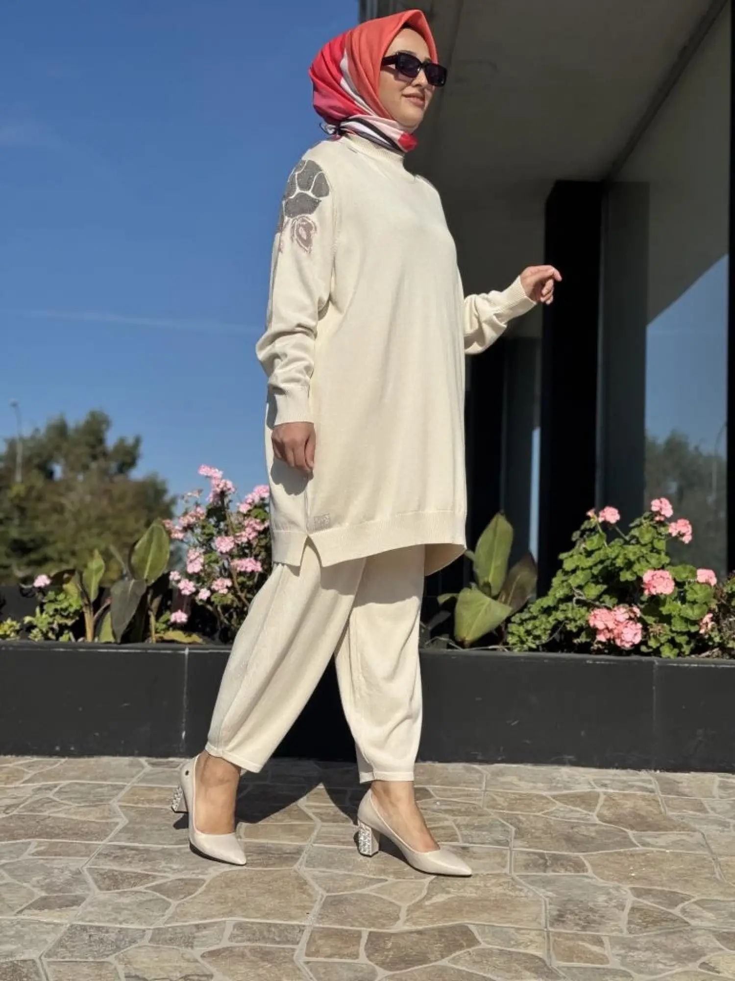 Ghisa Beli Lastikli Cepli Triko Pantolon 8646