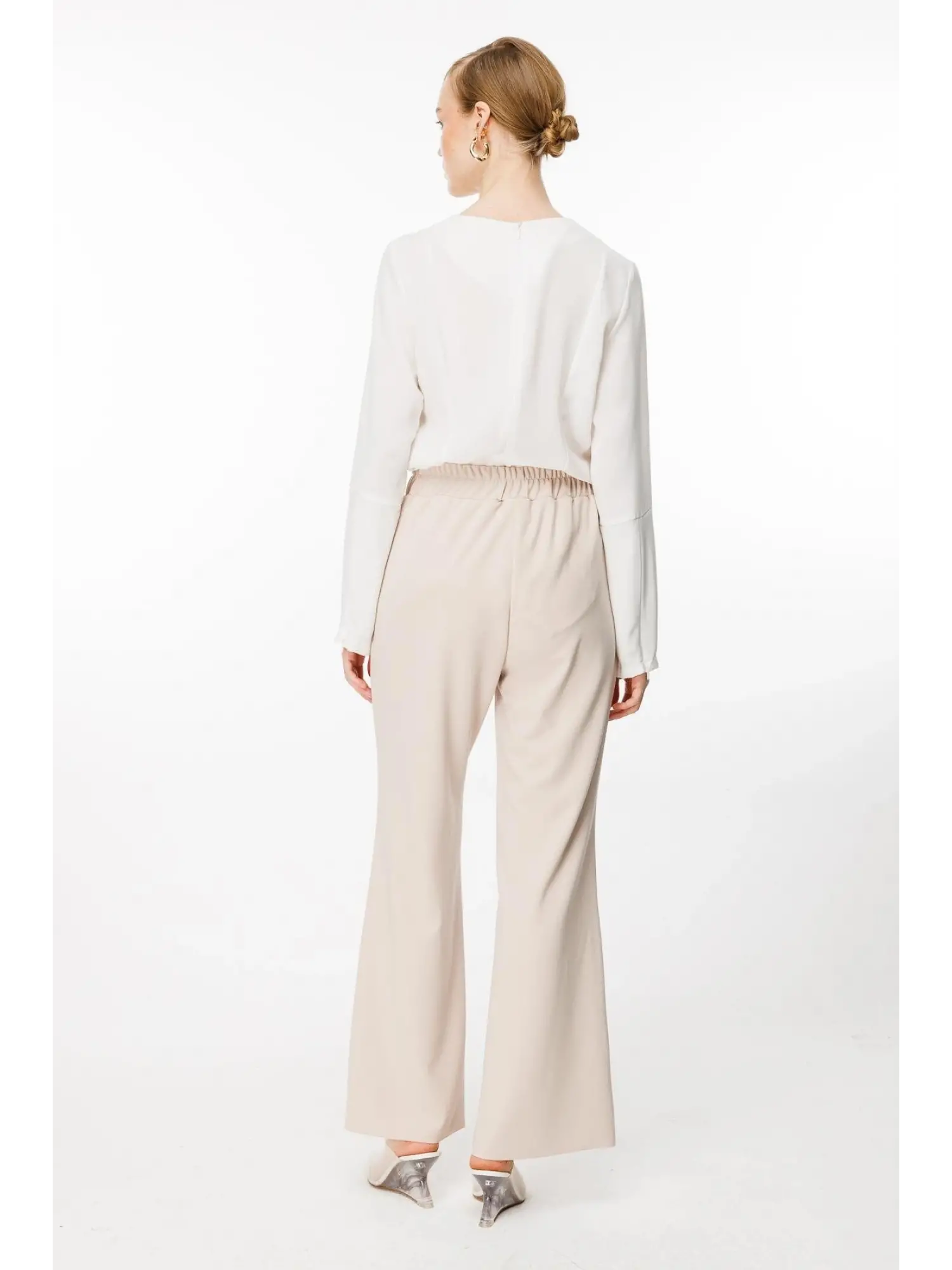 Ghisa Beli Lastikli İspanyol Pantolon 8628