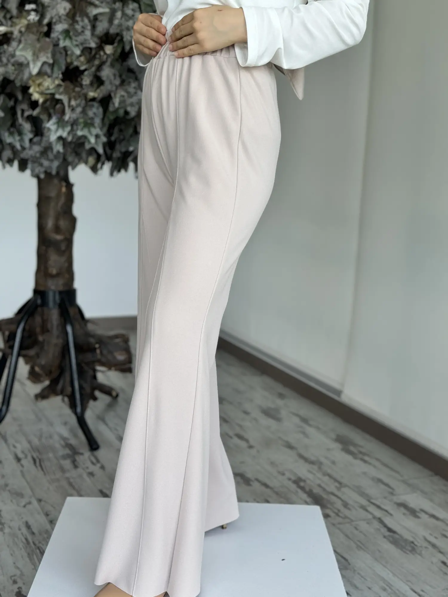 Ghisa Beli Lastikli İspanyol Pantolon 8628