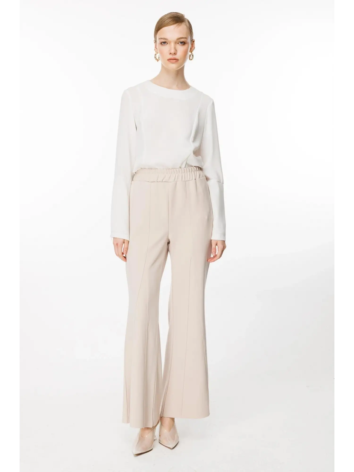 Ghisa Beli Lastikli İspanyol Pantolon 8628