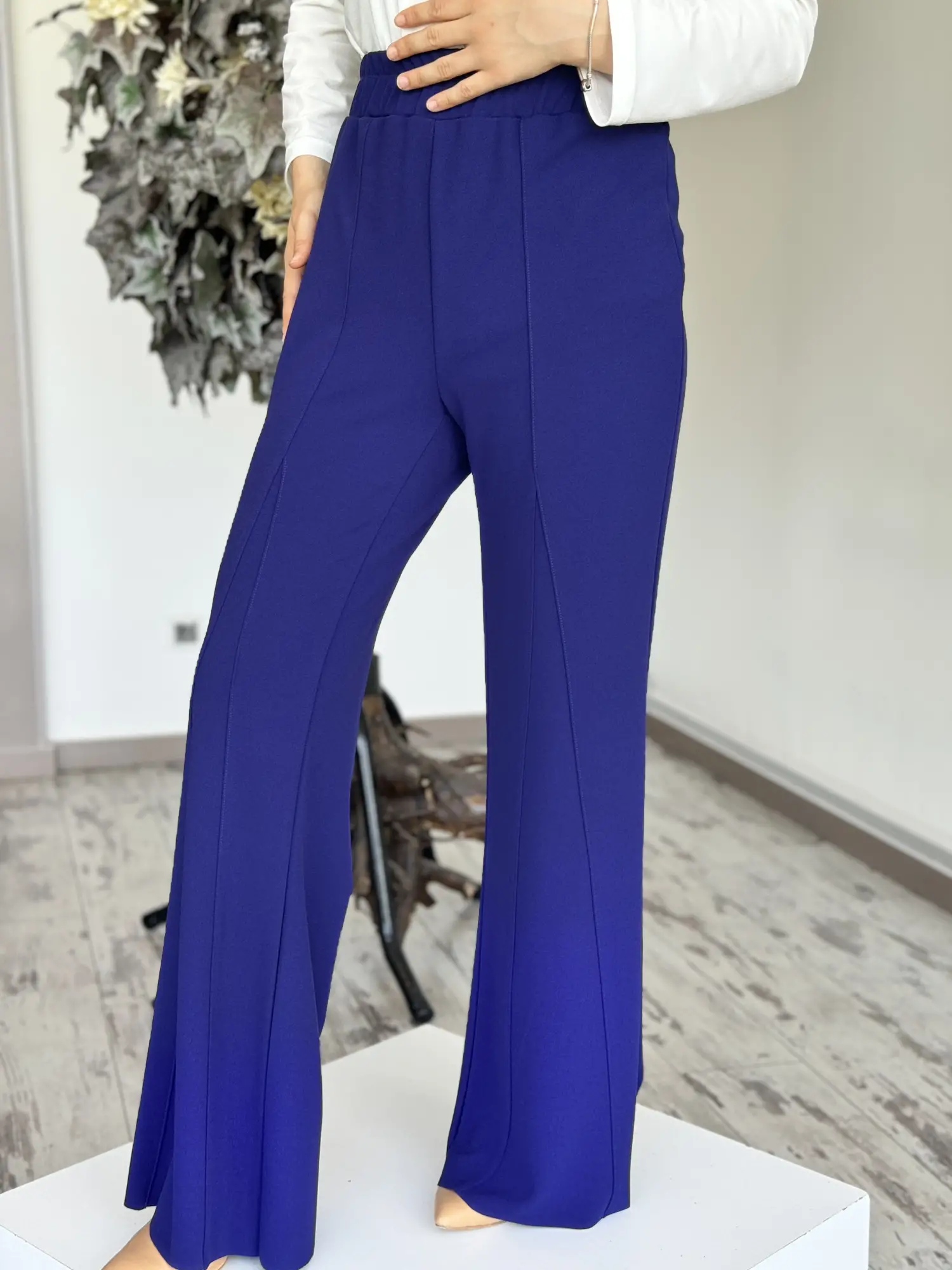 Ghisa Beli Lastikli İspanyol Pantolon 8628