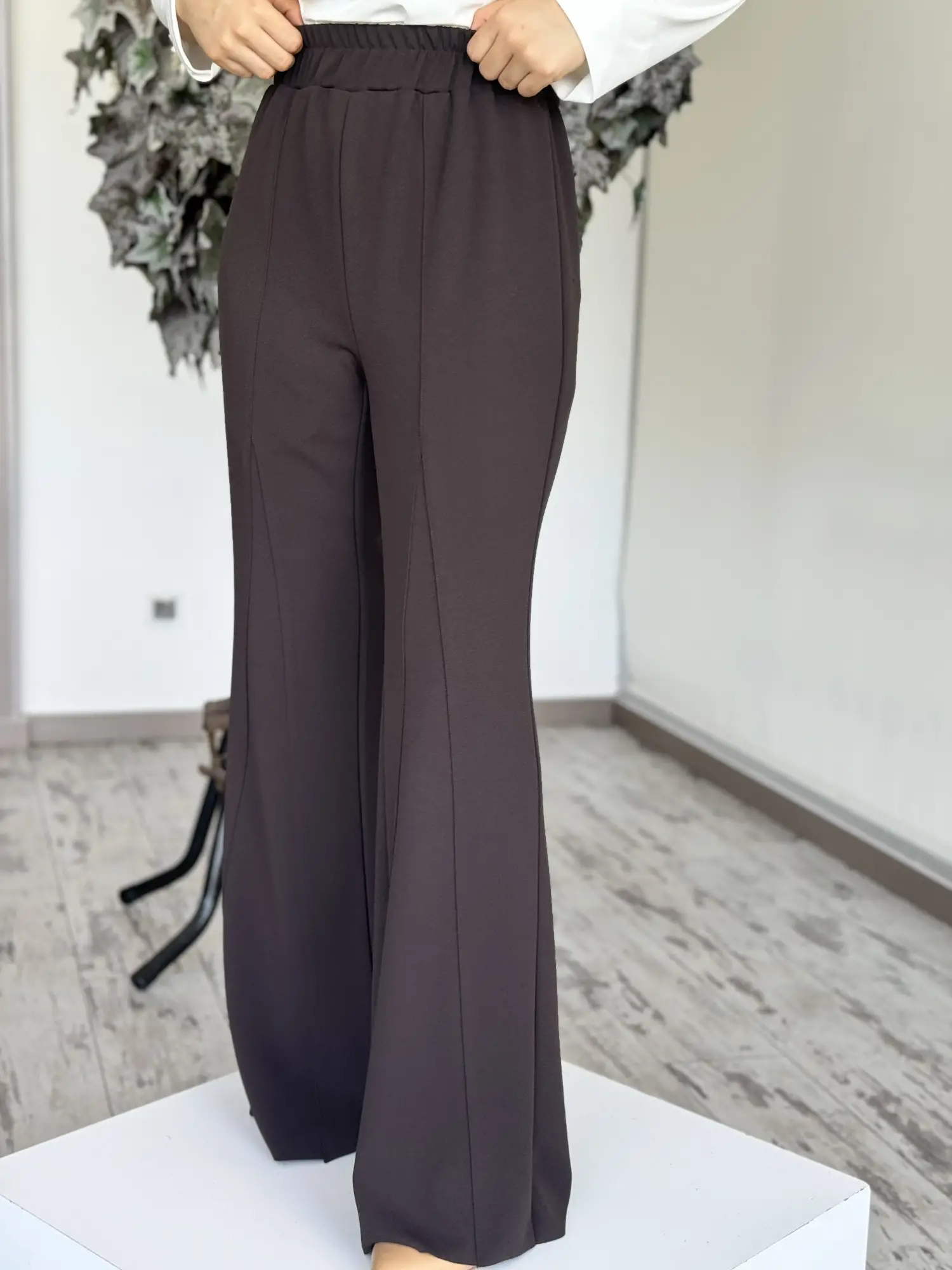 Ghisa Beli Lastikli İspanyol Pantolon 8628