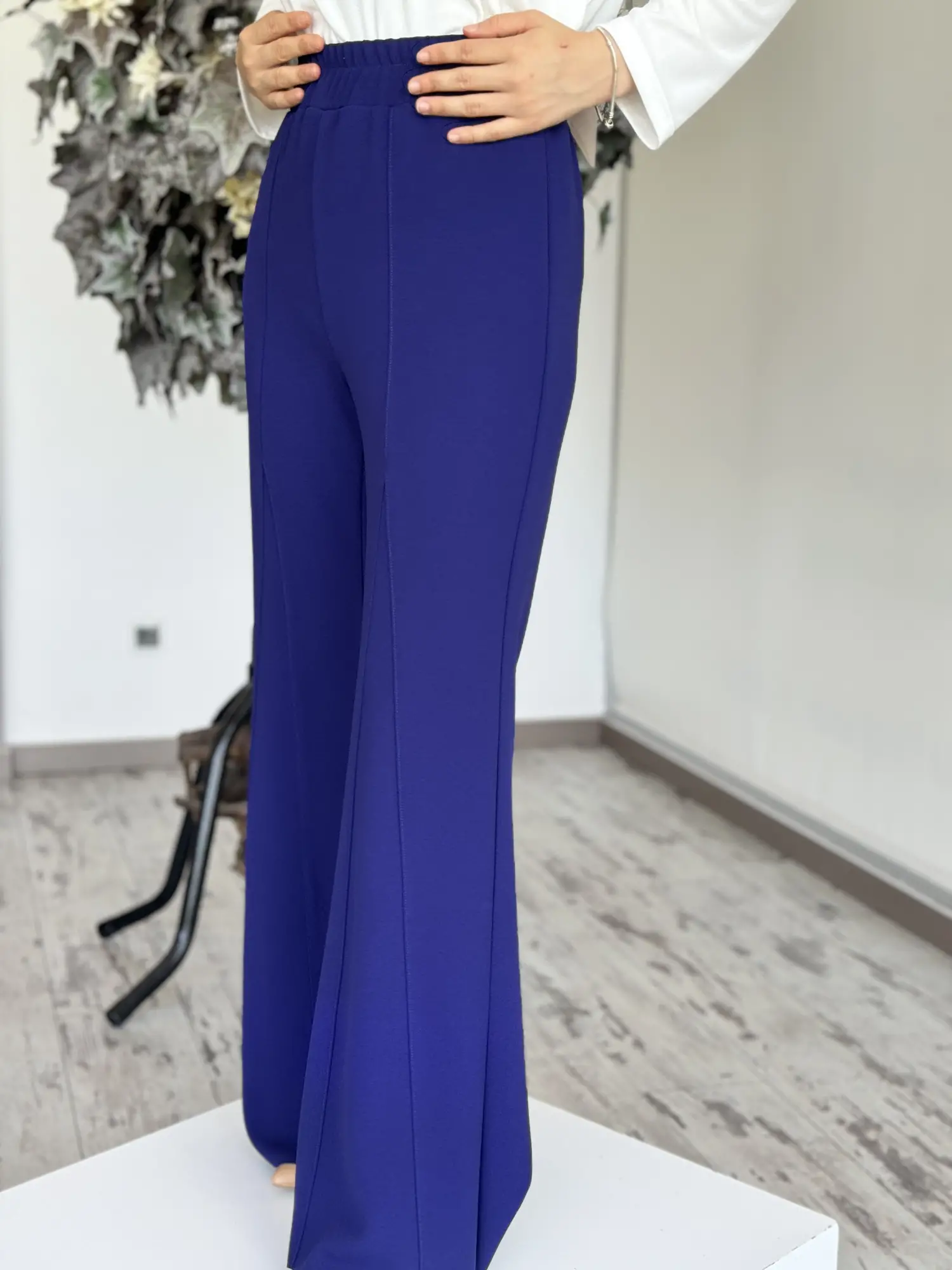 Ghisa Beli Lastikli İspanyol Pantolon 8628