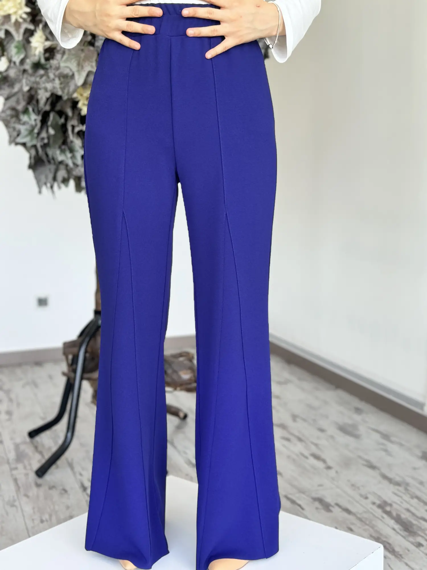 Ghisa Beli Lastikli İspanyol Pantolon 8628