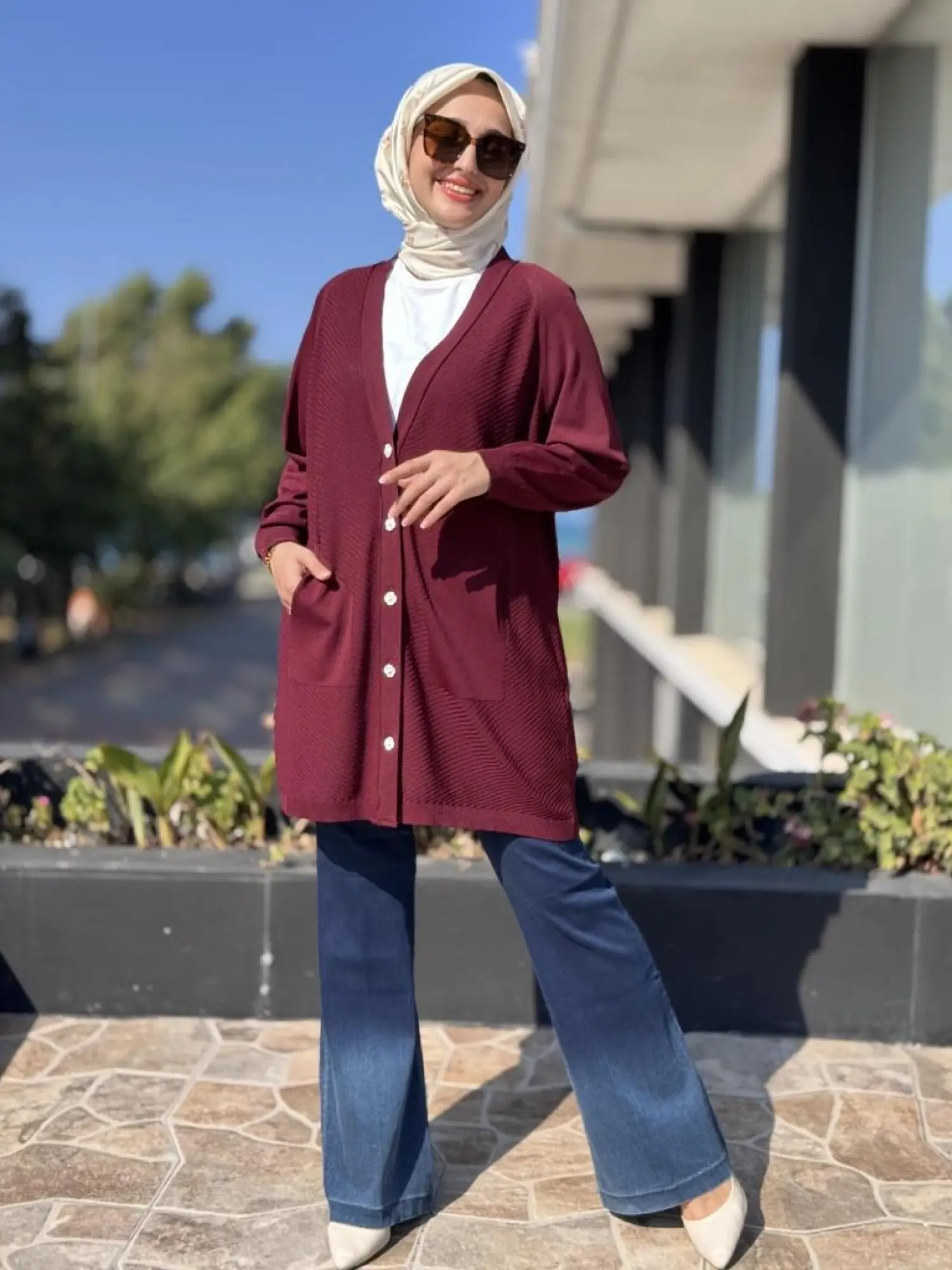 Ghisa Cep ve Düğme Detaylı Triko Hırka 3184