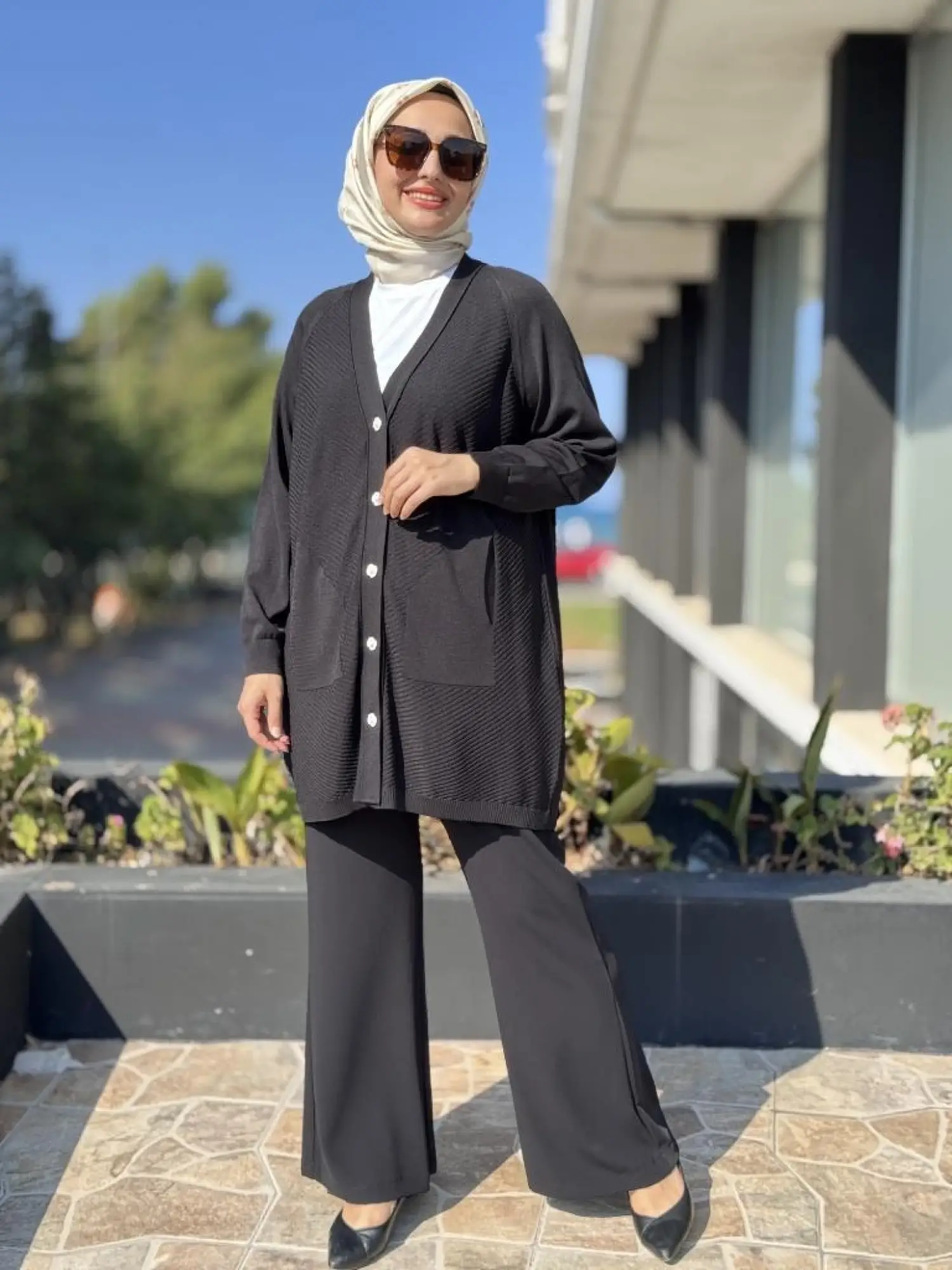 Ghisa Cep ve Düğme Detaylı Triko Hırka 3184