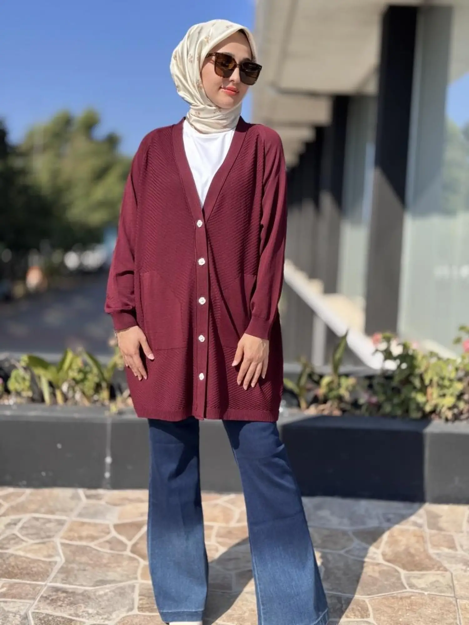 Ghisa Cep ve Düğme Detaylı Triko Hırka 3184