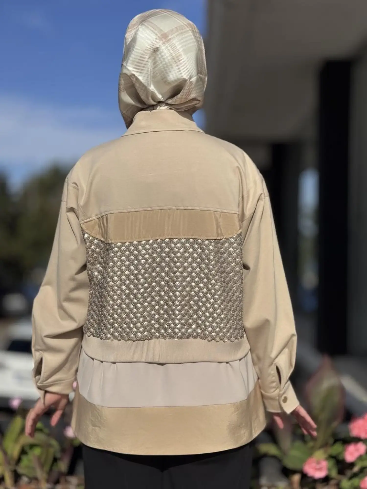 Ghisa Deri Payet ve Parça Detaylı Bomber Ceket 3239