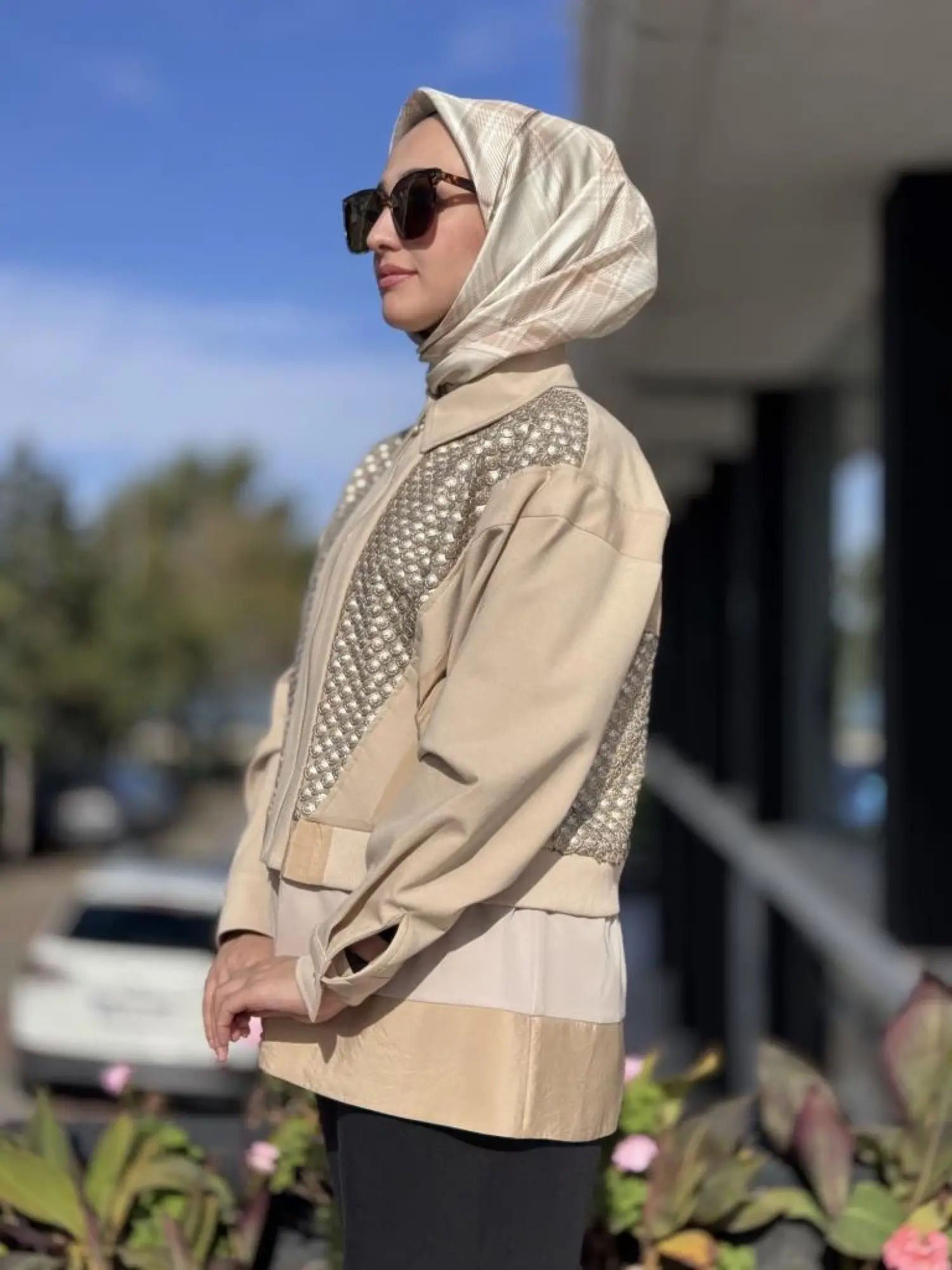 Ghisa Deri Payet ve Parça Detaylı Bomber Ceket 3239