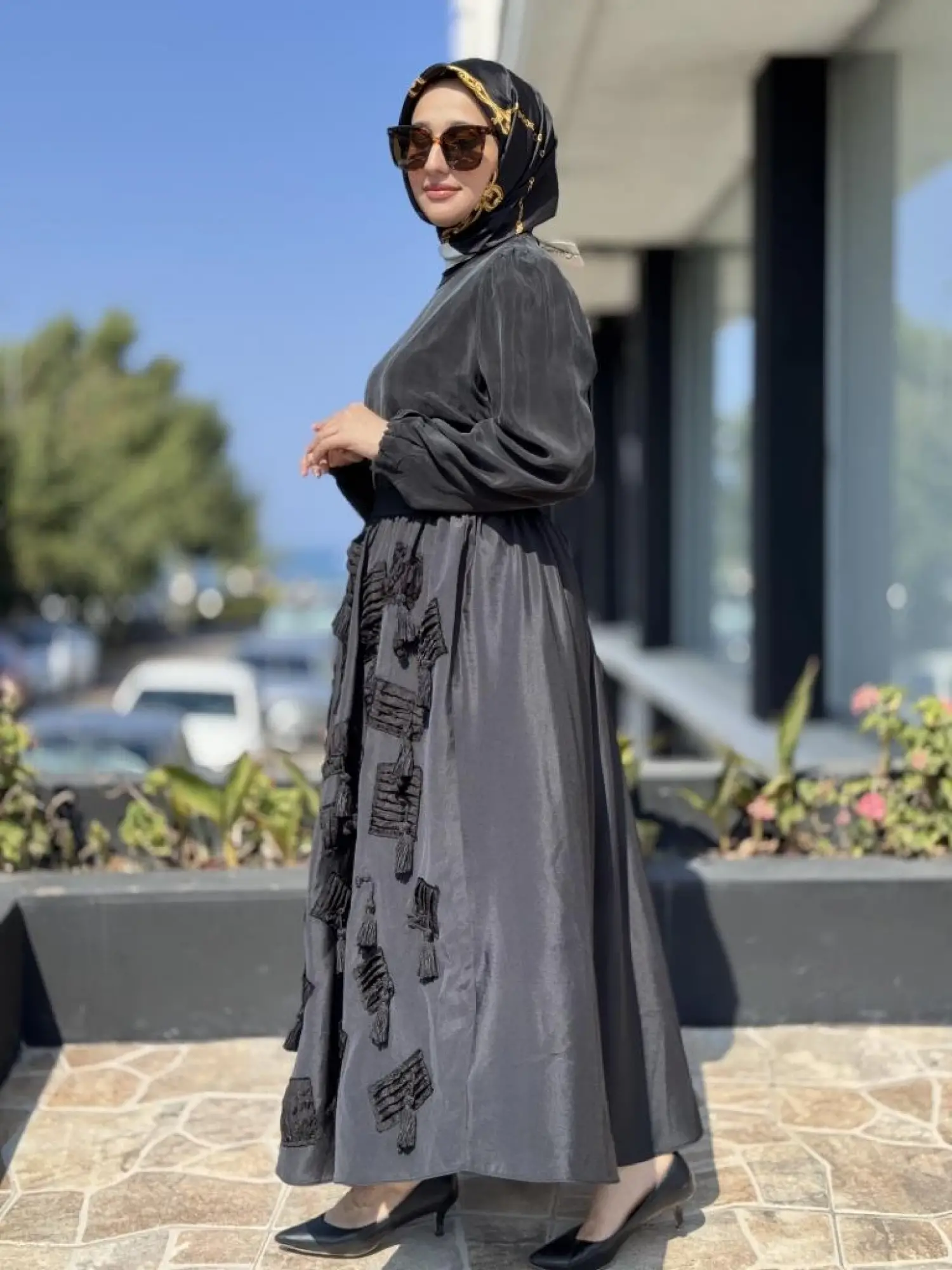 Ghisa Drape Püstül Detaylı Kloş Etek G5311