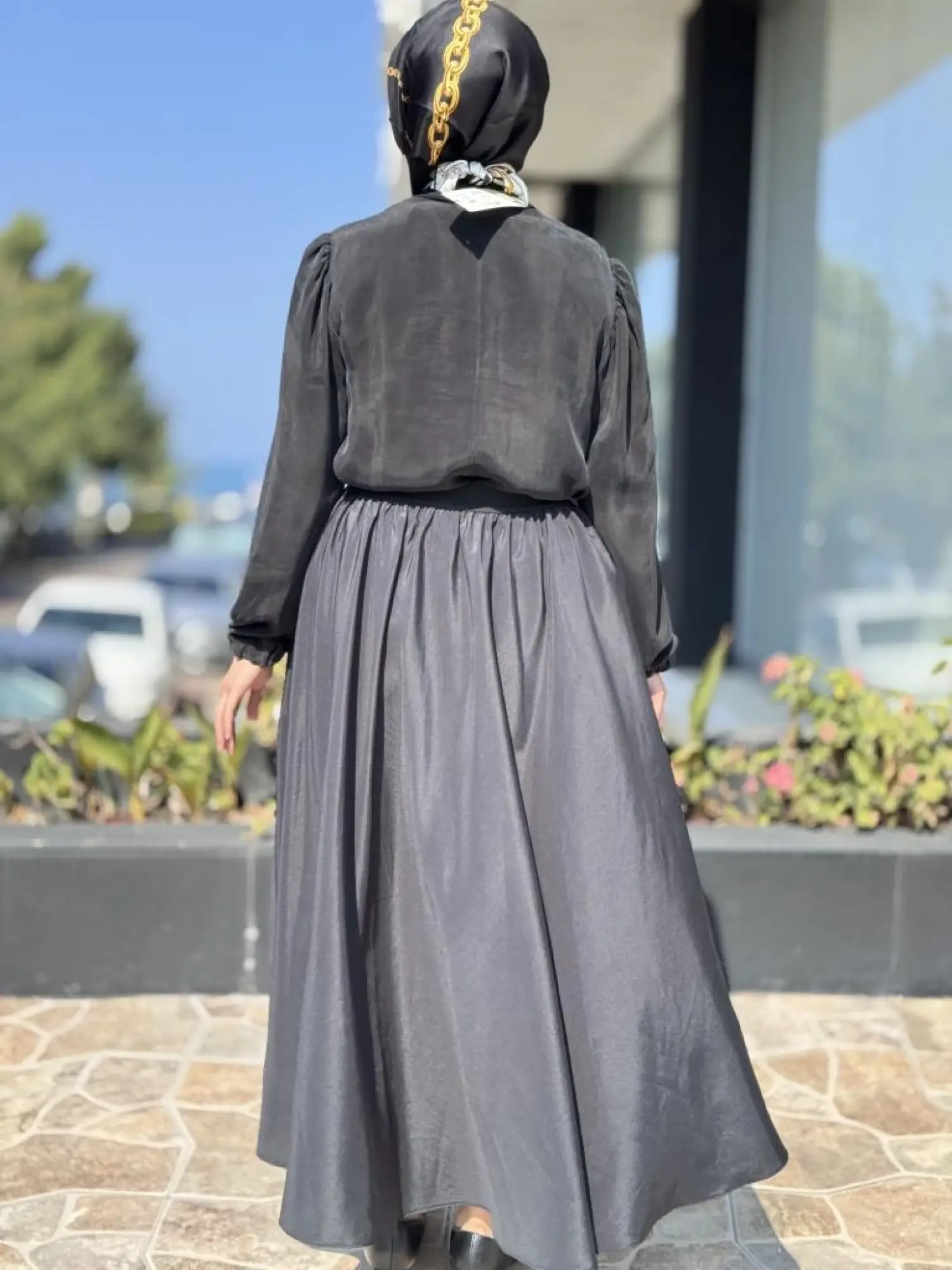 Ghisa Drape Püstül Detaylı Kloş Etek G5311