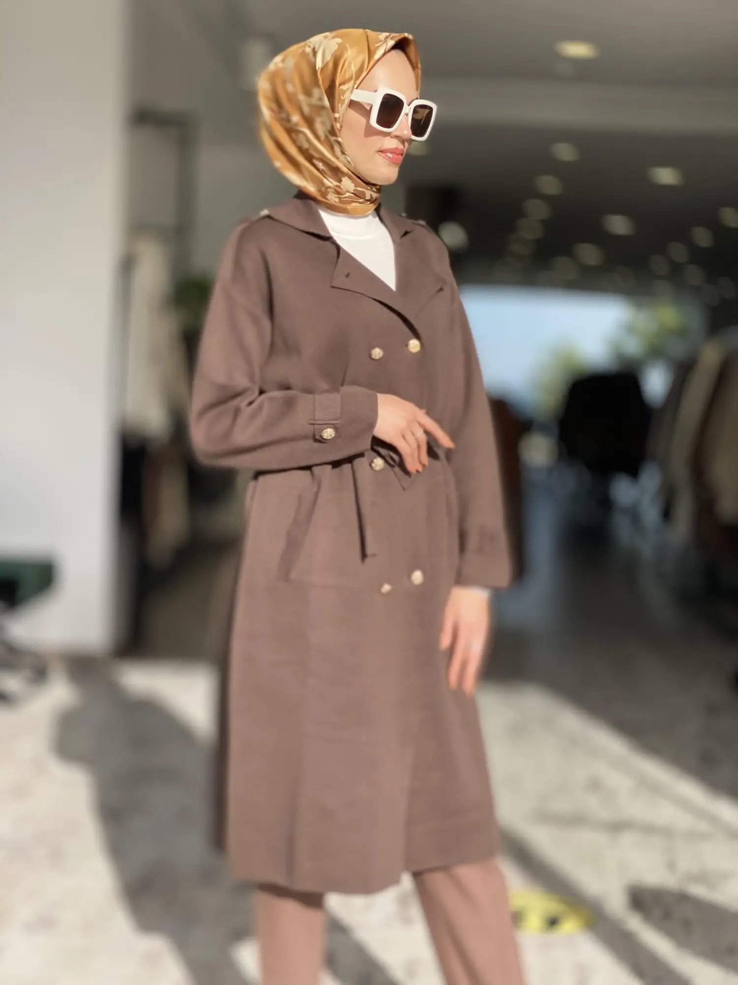 Ghisa Düğme Detaylı Triko Ceket / Trench G3753