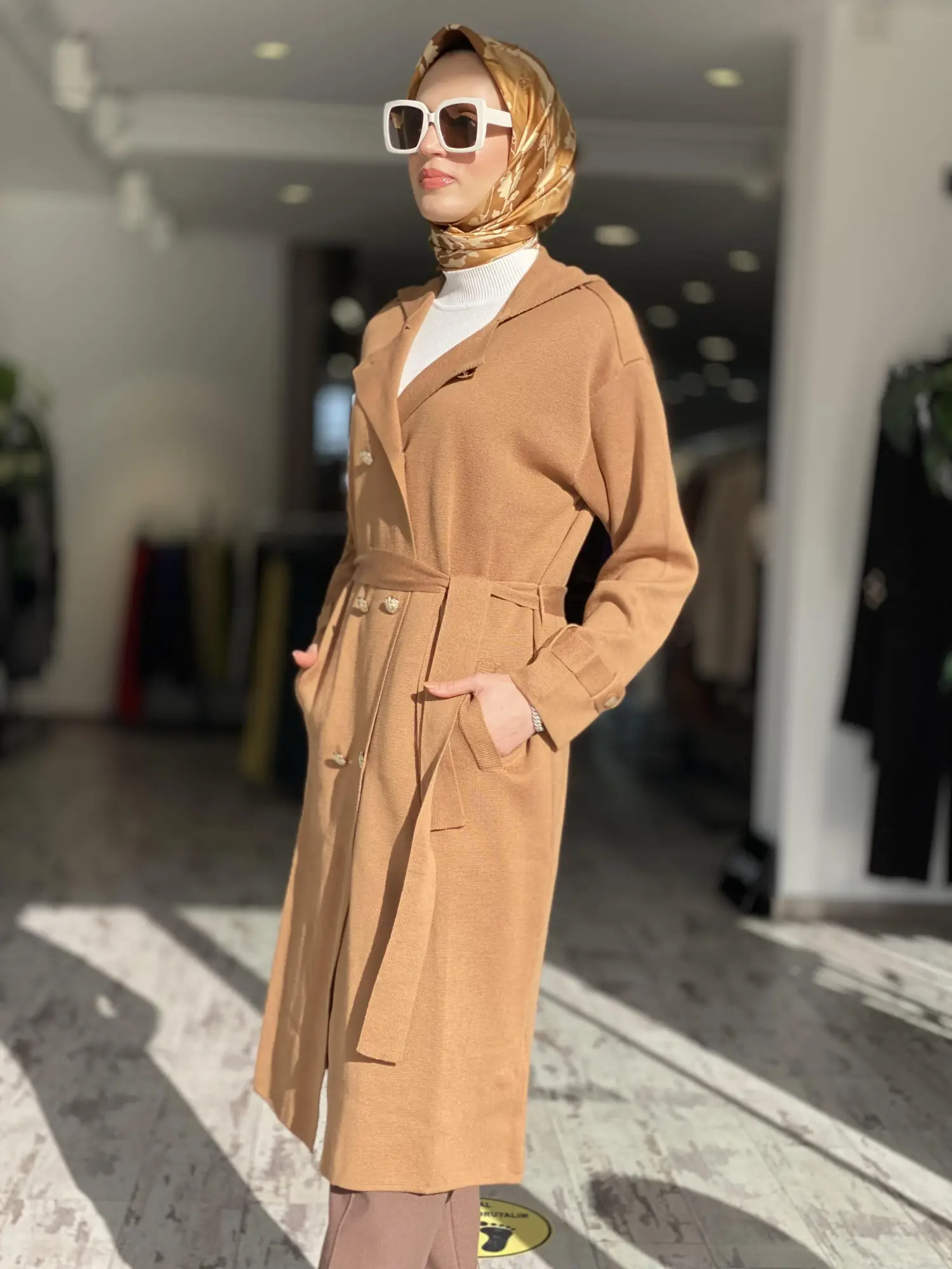 Ghisa Düğme Detaylı Triko Ceket / Trench G3753